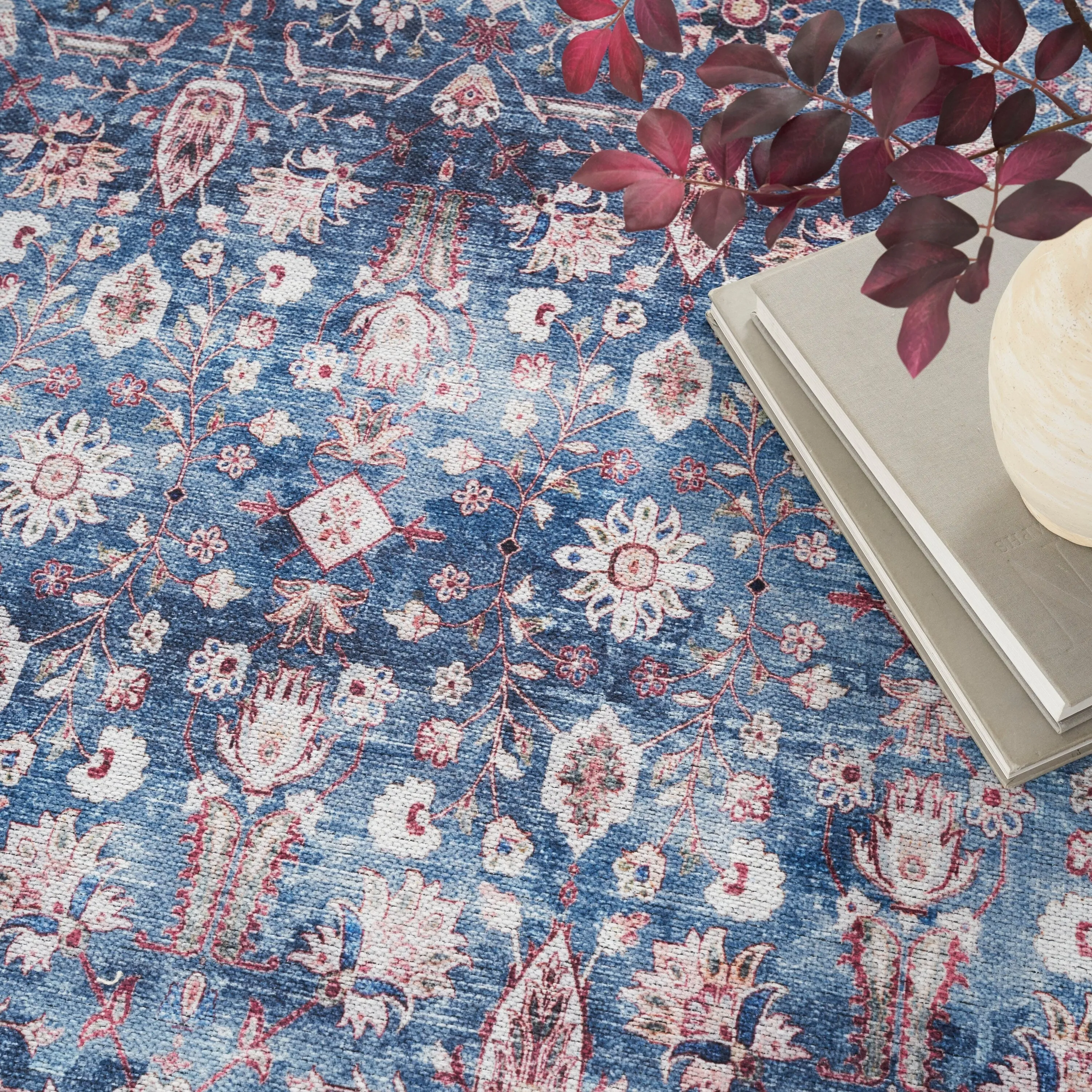 Brilliance Machine Washable Persian Vintage Medallion Area Rug