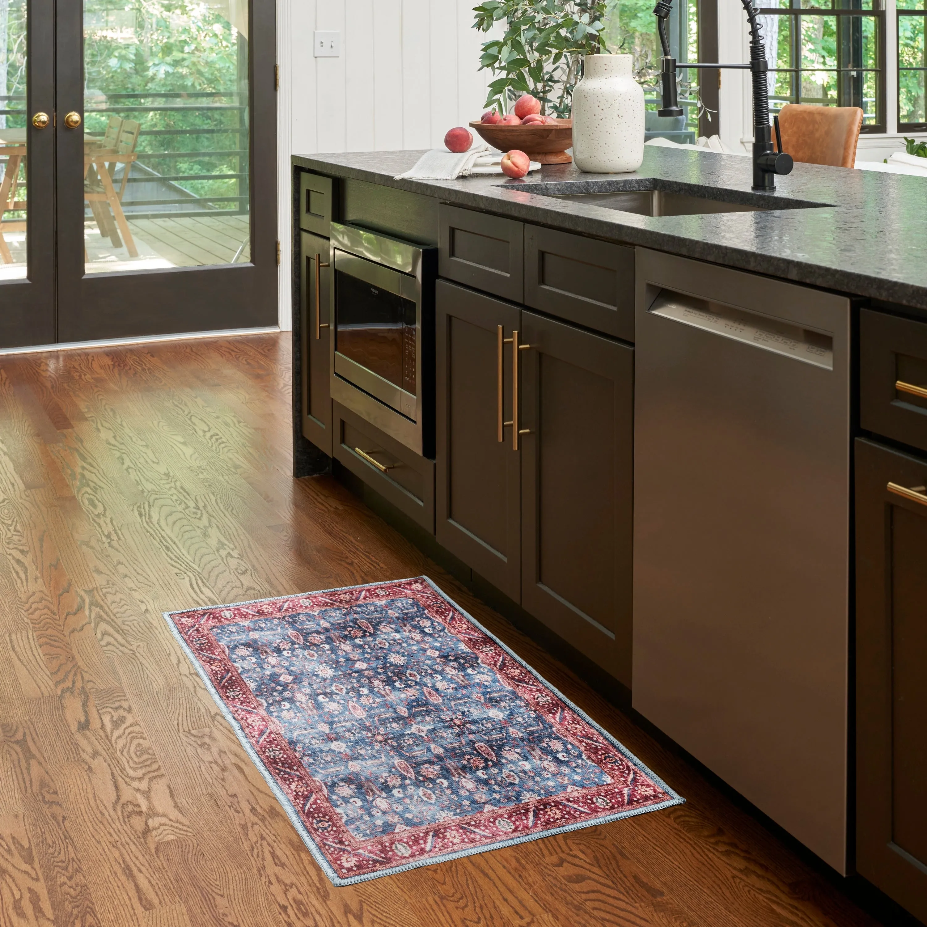 Brilliance Machine Washable Persian Vintage Medallion Area Rug
