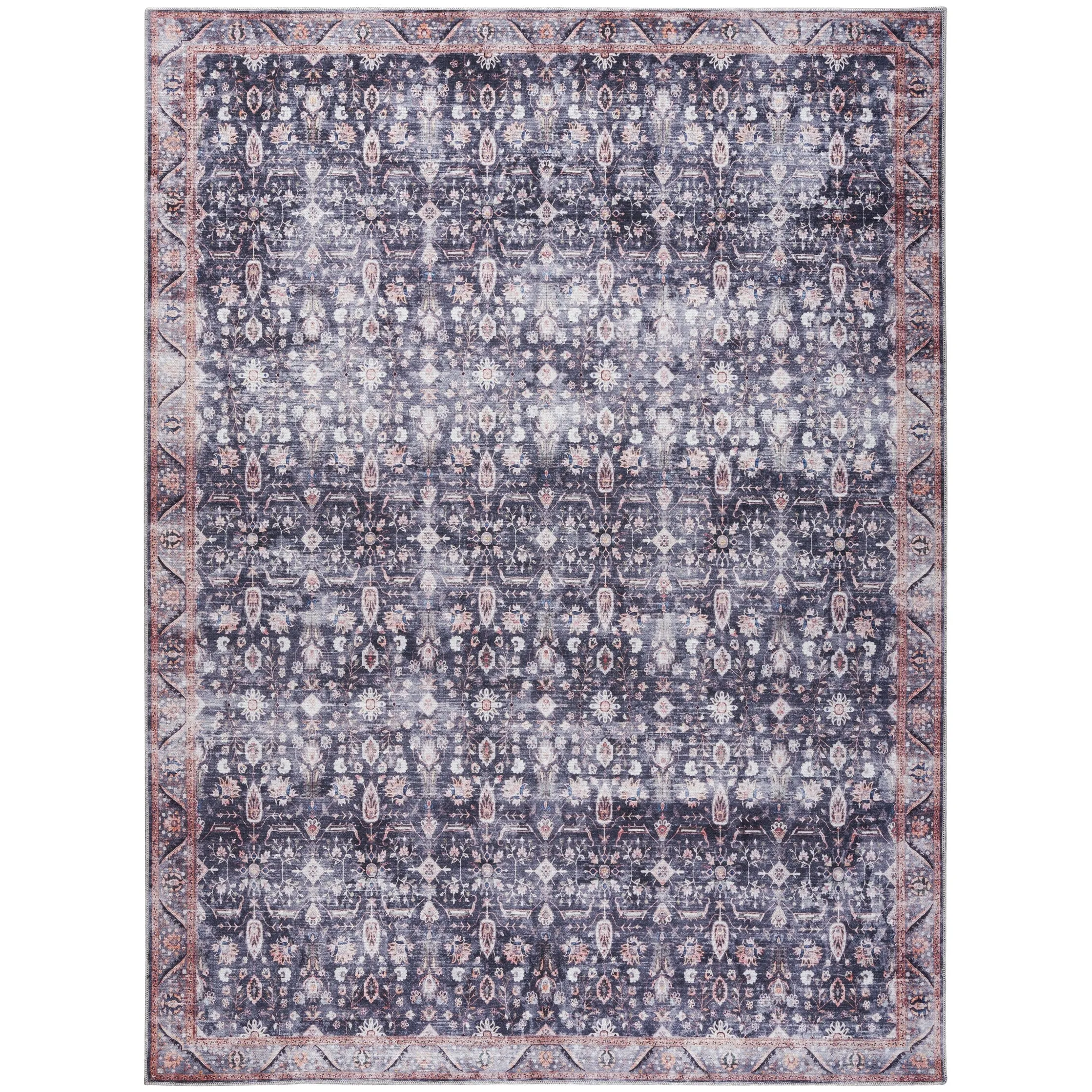Brilliance Machine Washable Persian Vintage Medallion Area Rug