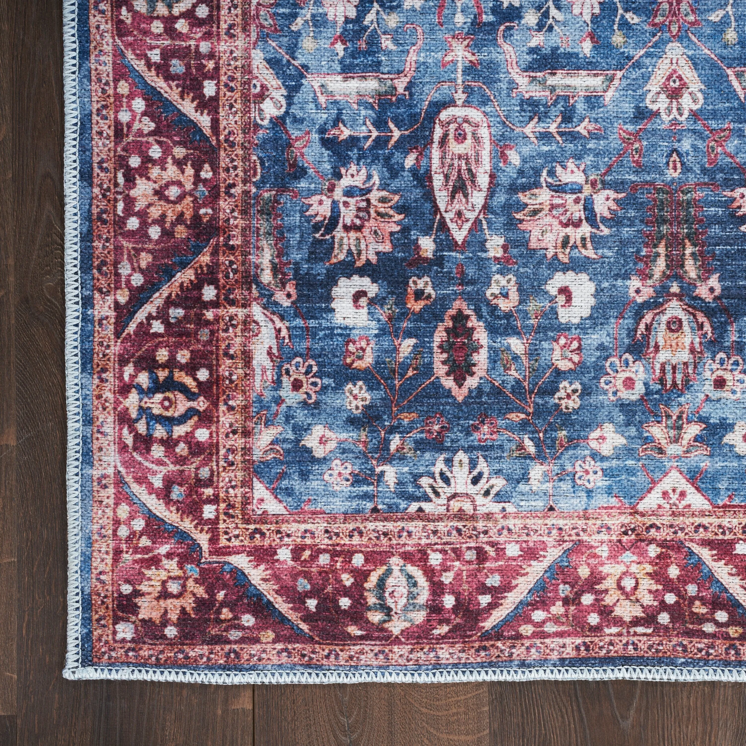 Brilliance Machine Washable Persian Vintage Medallion Area Rug