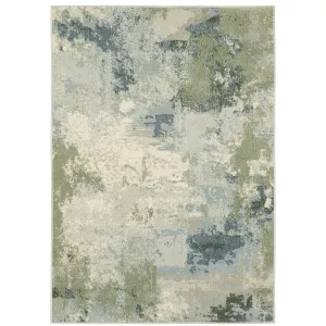 Bristol Blue Green Abstract Contemporary Casual Area Rug