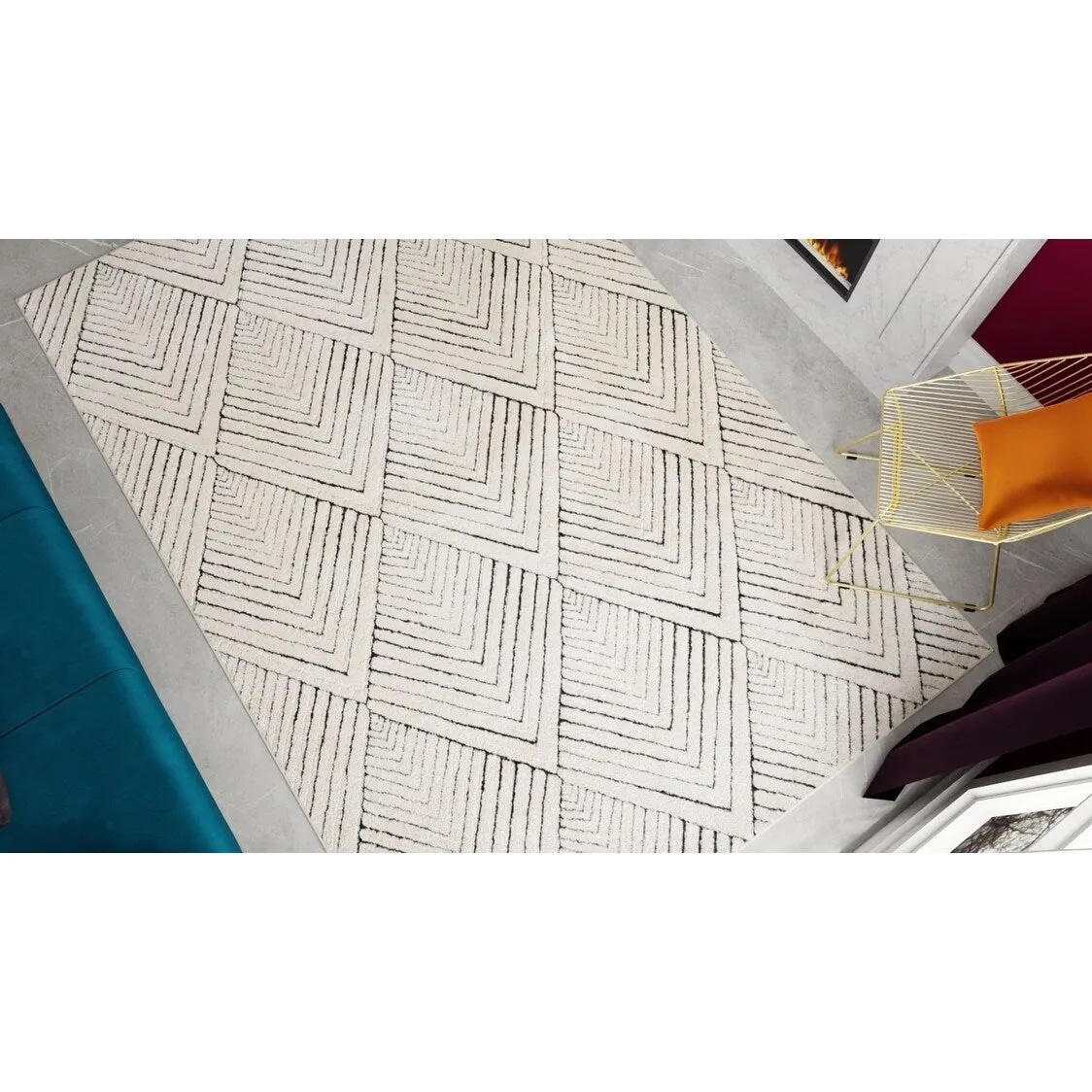 Cadence Geometric Contemporary Rugs America Rug by Cosmopolitan