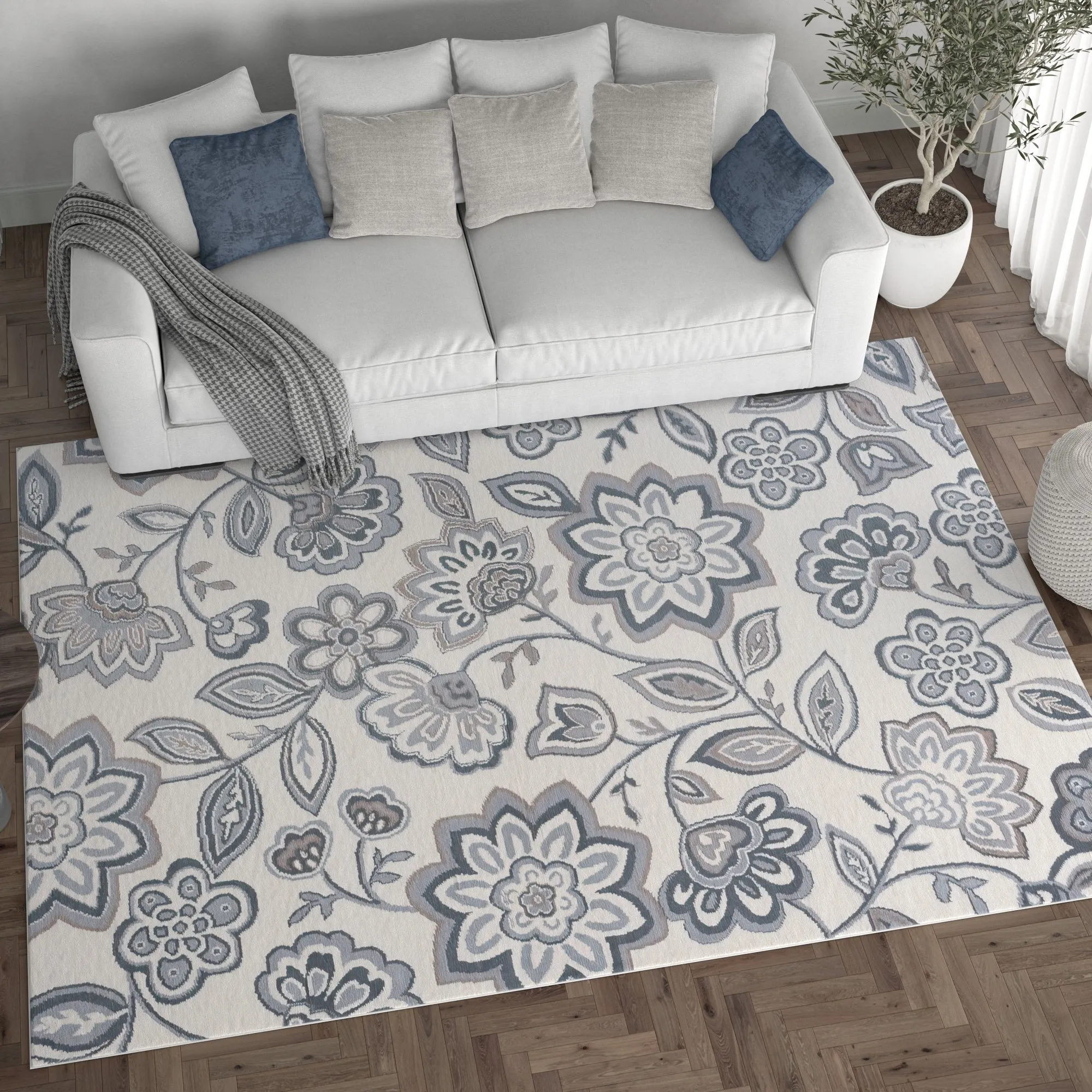 Carrington Transitional Floral & Botanical Indoor Area Rug