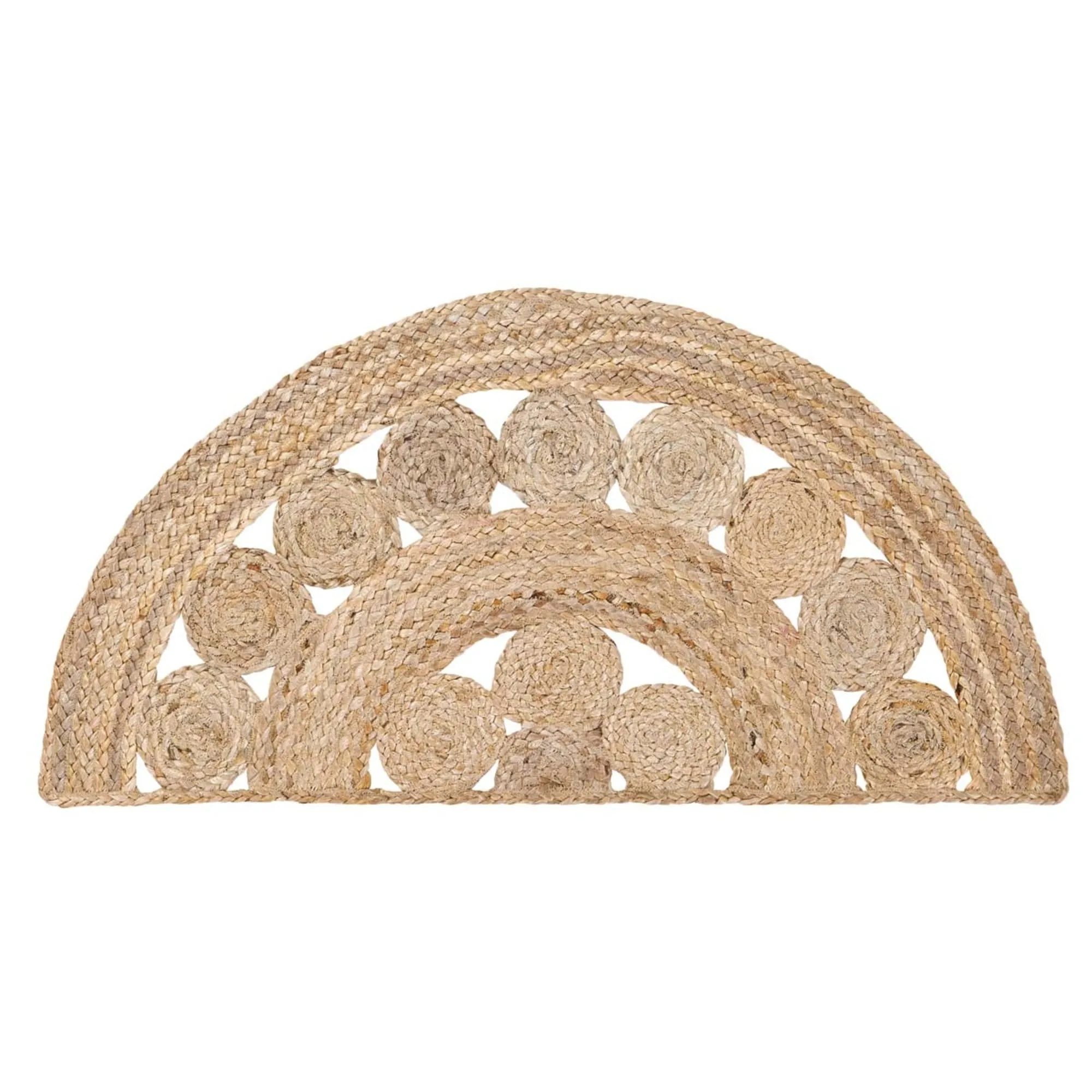 Celeste Jute Rug Half Circle 16.5x33 - 1'4.5 x 2'9 - 1'4.5 x 2'9