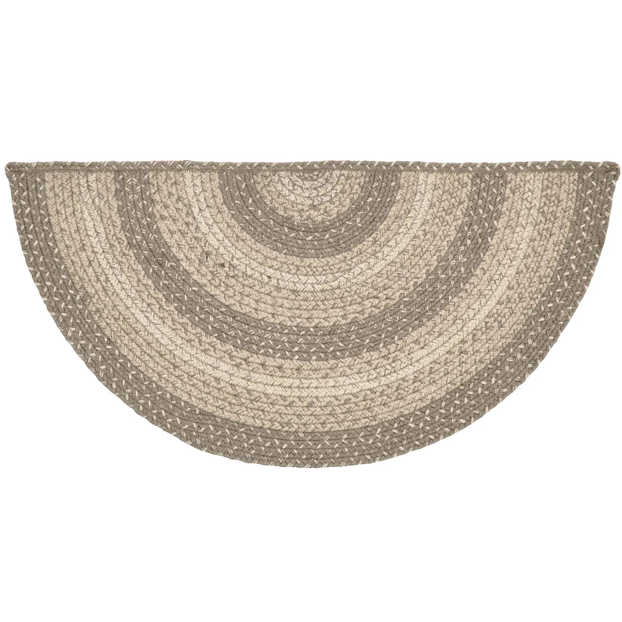 Cobblestone Jute Rug Half Circle w/ Pad 16.5x33 - 16.5 x 33 Half Circle
