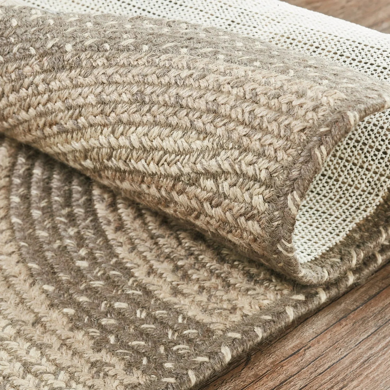 Cobblestone Jute Rug Half Circle w/ Pad 16.5x33 - 16.5 x 33 Half Circle