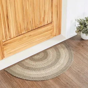 Cobblestone Jute Rug Half Circle w/ Pad 16.5x33 - 16.5 x 33 Half Circle