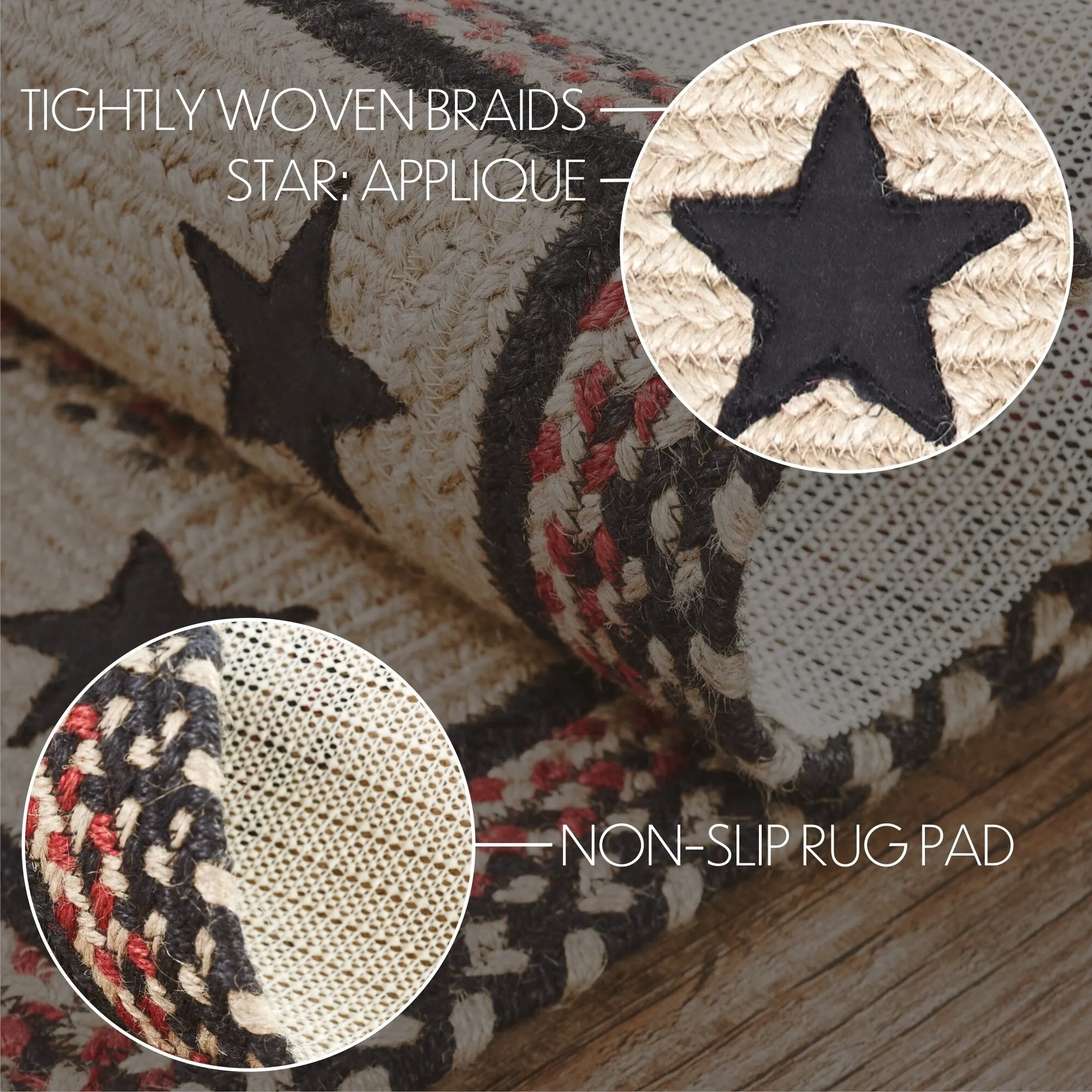 Colonial Star Jute Rug Rect w/ Pad 20x30 - 20 x 30 Rectangle