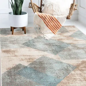 Contemporary Distressed Geometric Area Rug