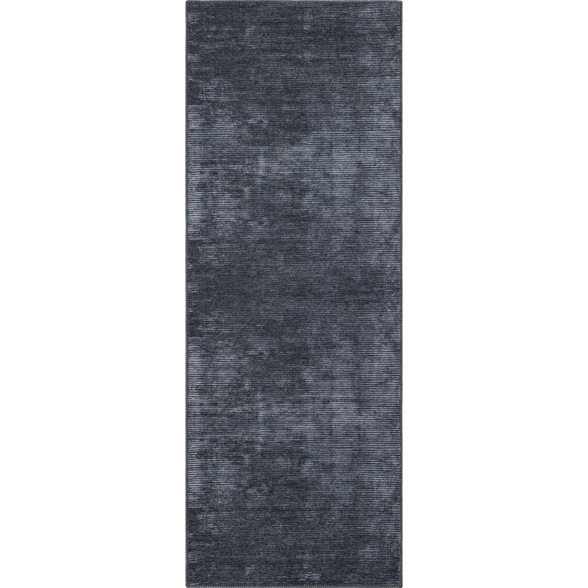 Contemporary Distressed Stripe Machine Washable Area Rug