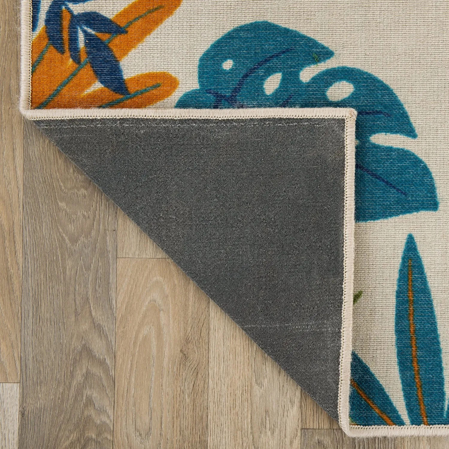 Contemporary Floral Leaves Indoor/Outdoor Area Rug