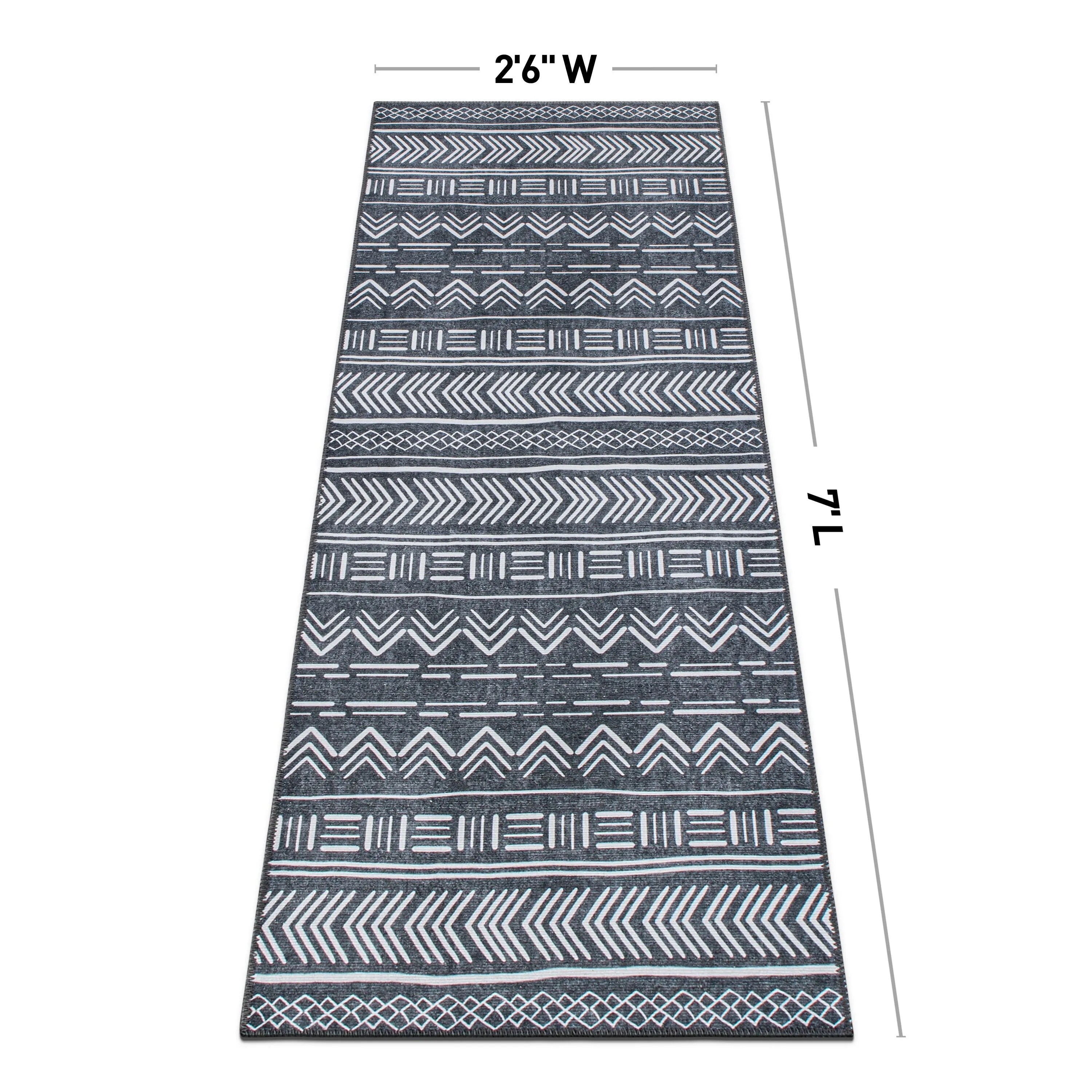 Contemporary Geometric Bohemian Machine Washable Area Rug