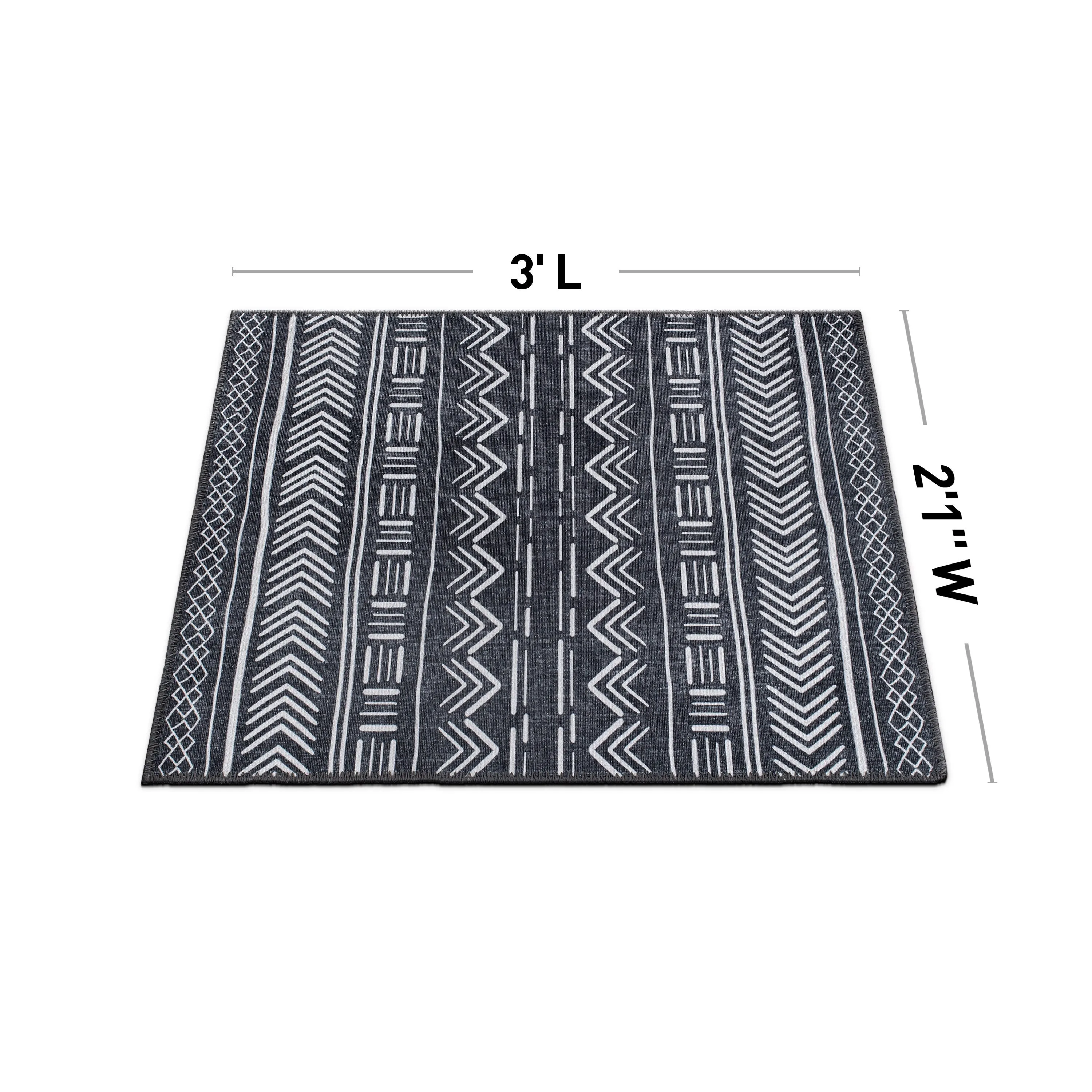 Contemporary Geometric Bohemian Machine Washable Area Rug