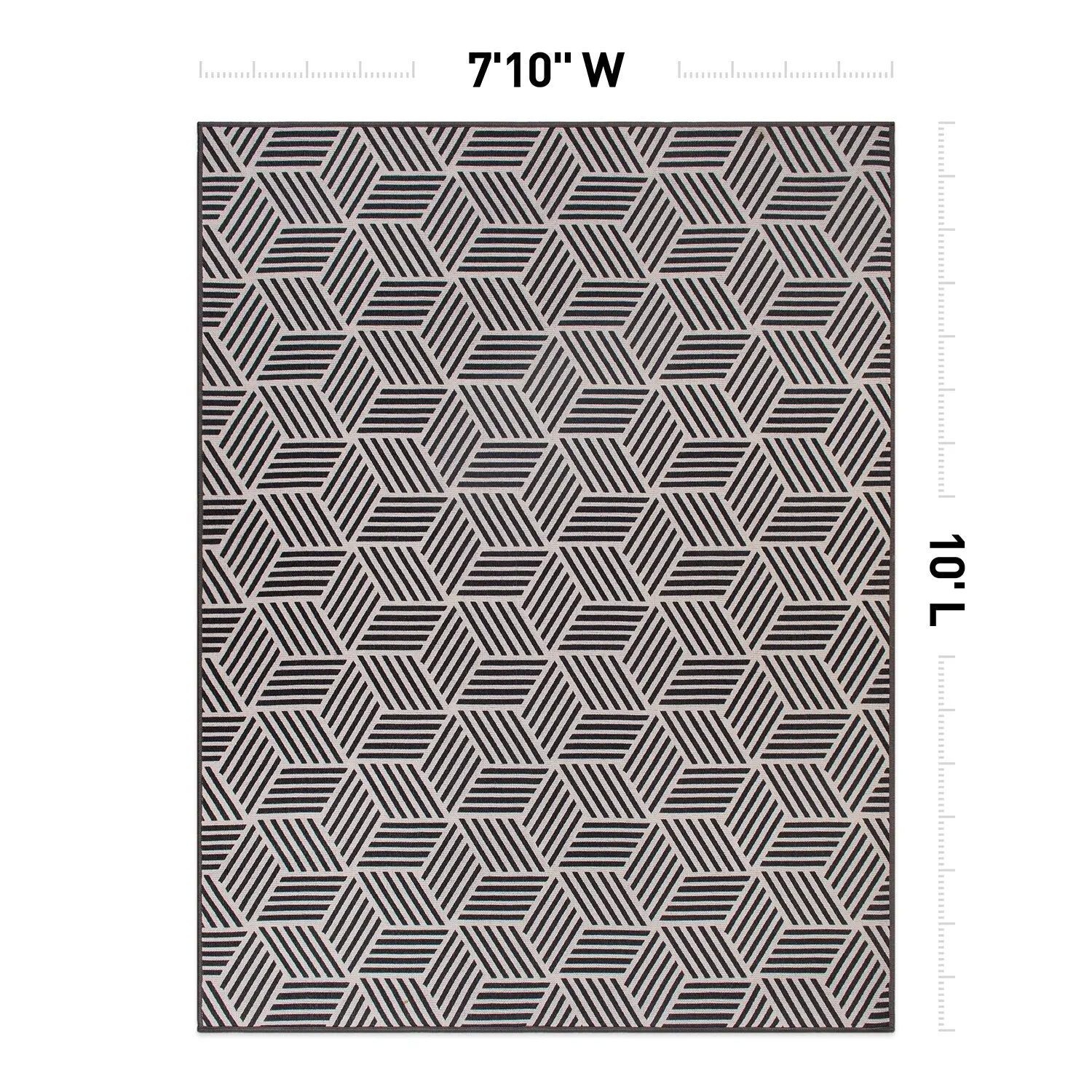 Contemporary Geometric Cubes Indoor/Outdoor Area Rug
