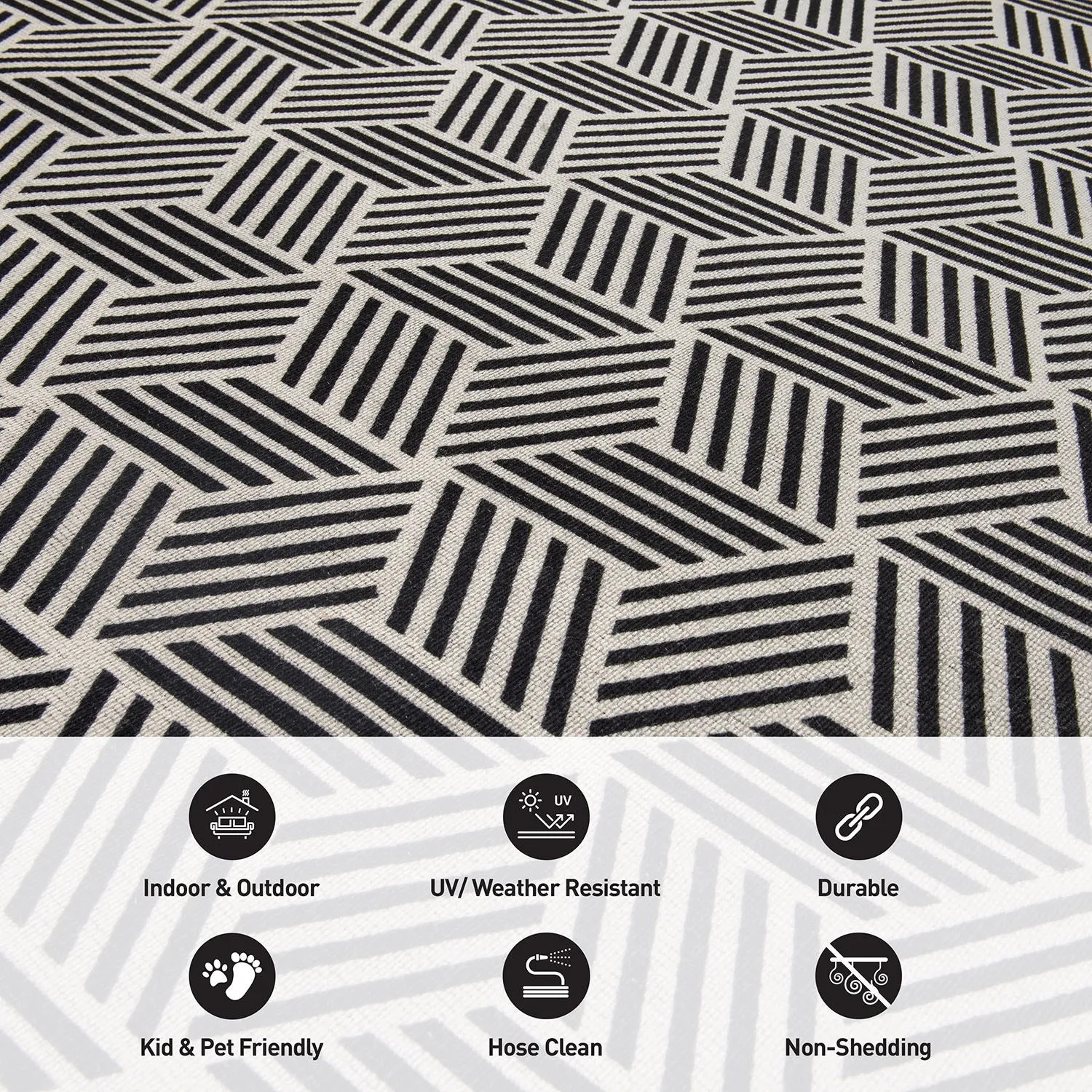 Contemporary Geometric Cubes Indoor/Outdoor Area Rug
