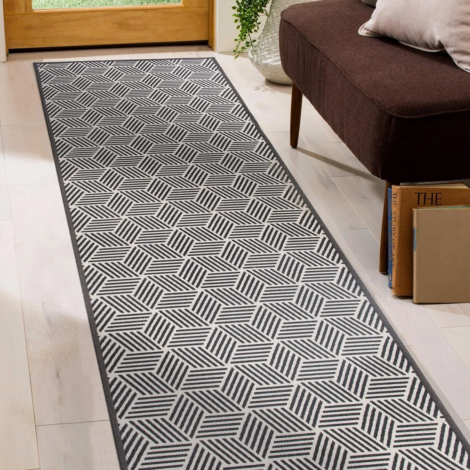Contemporary Geometric Cubes Indoor/Outdoor Area Rug