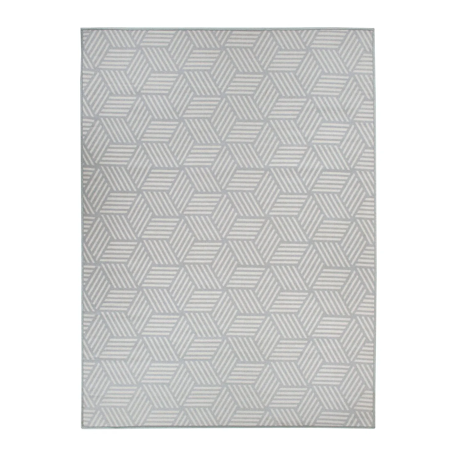 Contemporary Geometric Cubes Indoor/Outdoor Area Rug