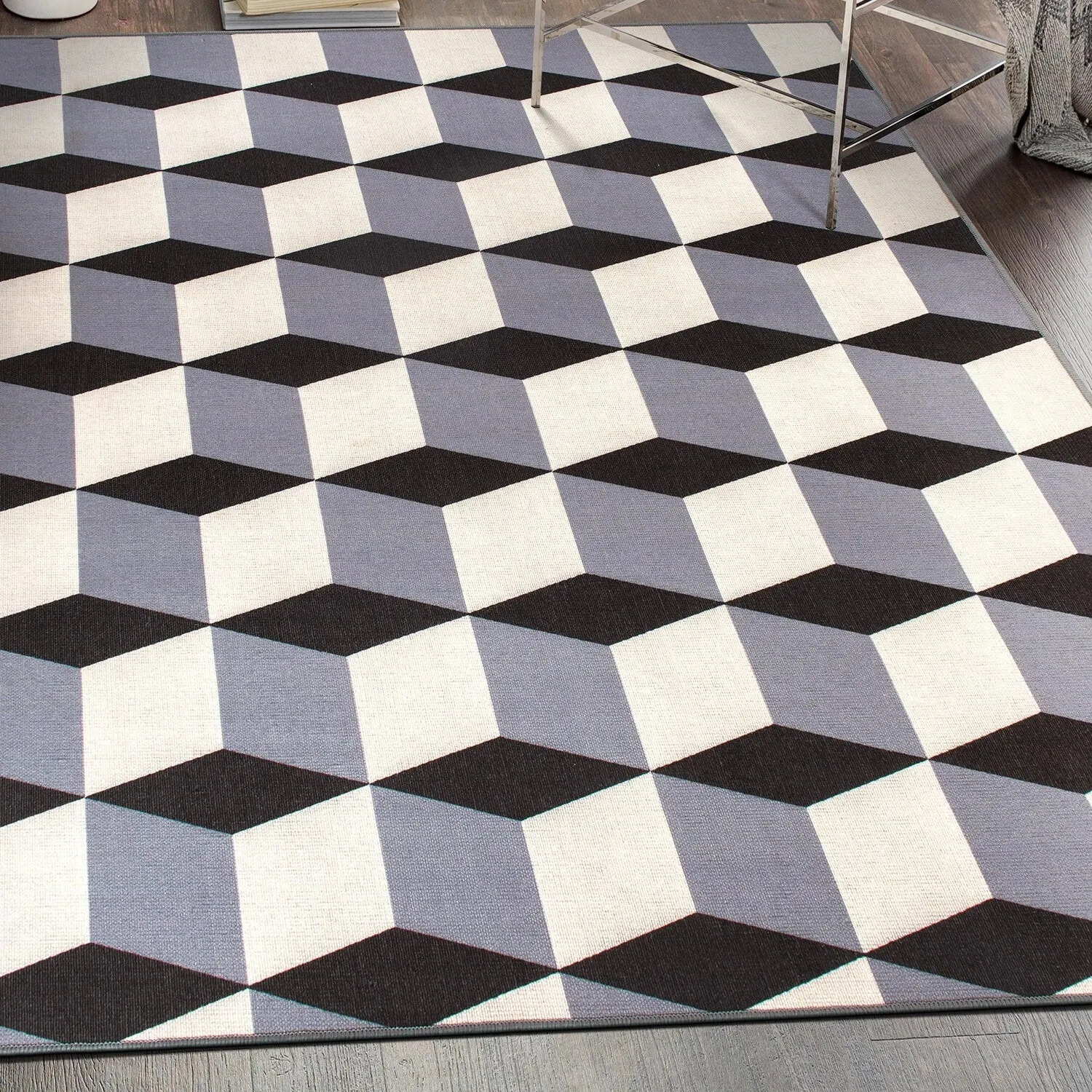 Contemporary Geometric Flatweave Indoor/Outdoor Area Rug