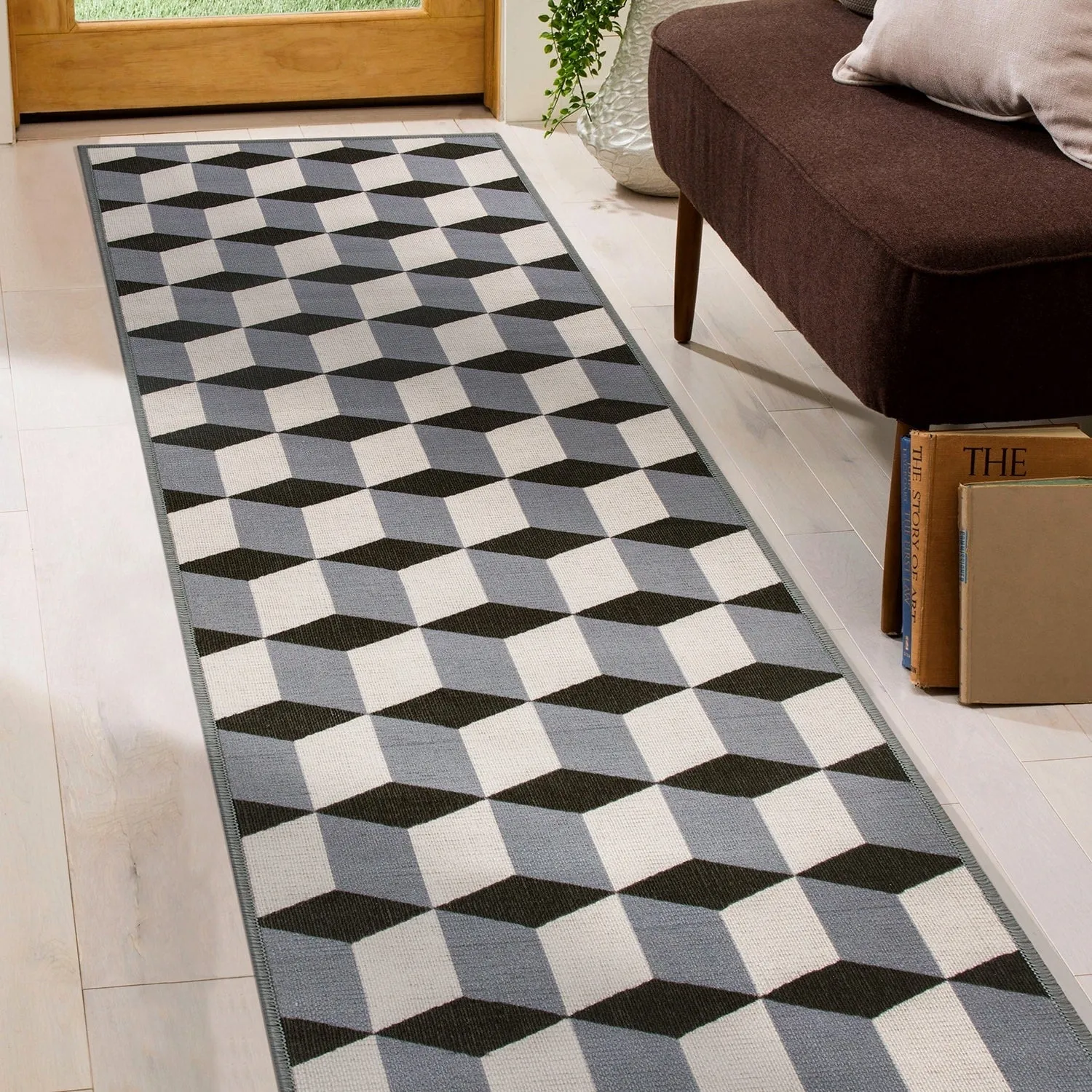 Contemporary Geometric Flatweave Indoor/Outdoor Area Rug