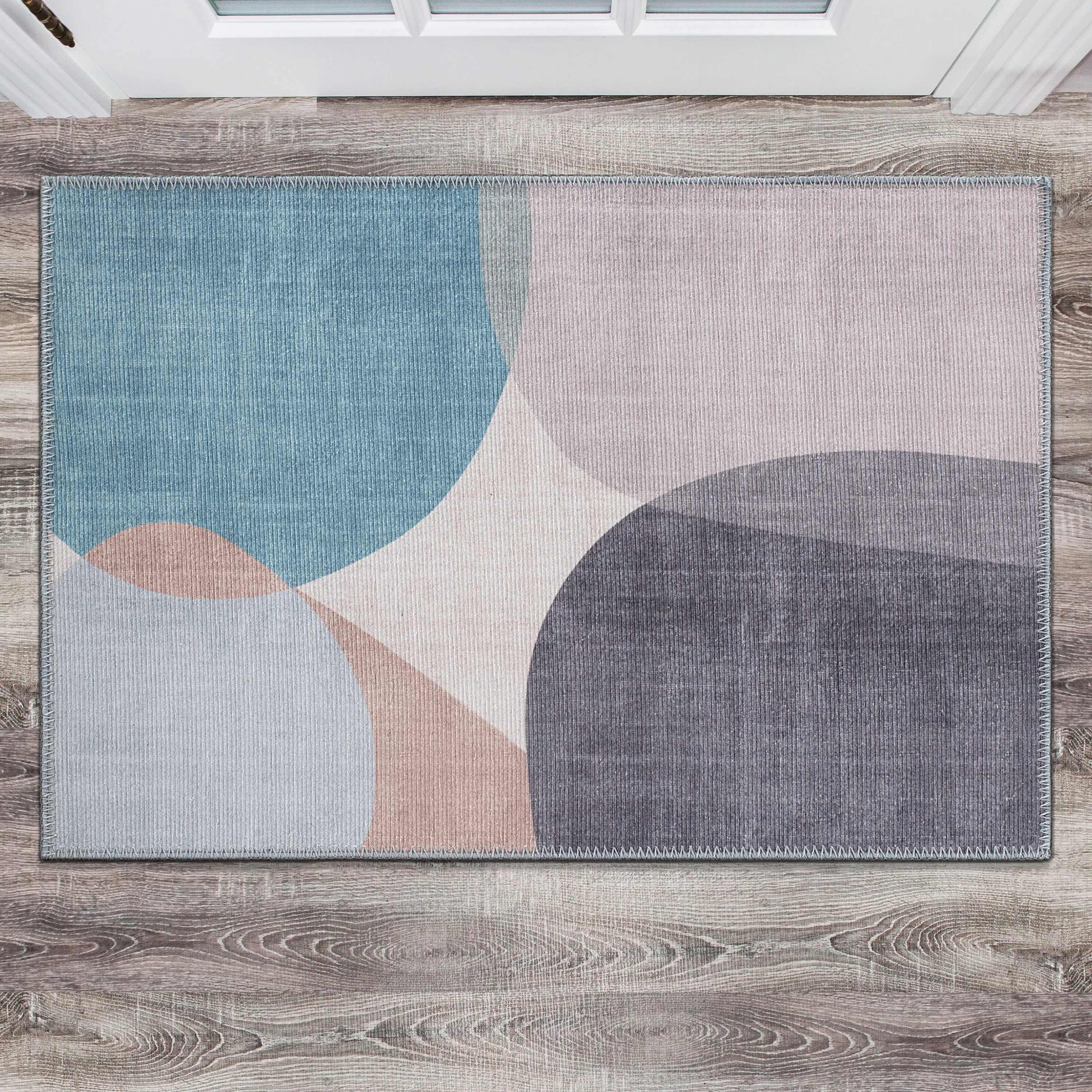 Contemporary Geometric Machine Washable Area Rug