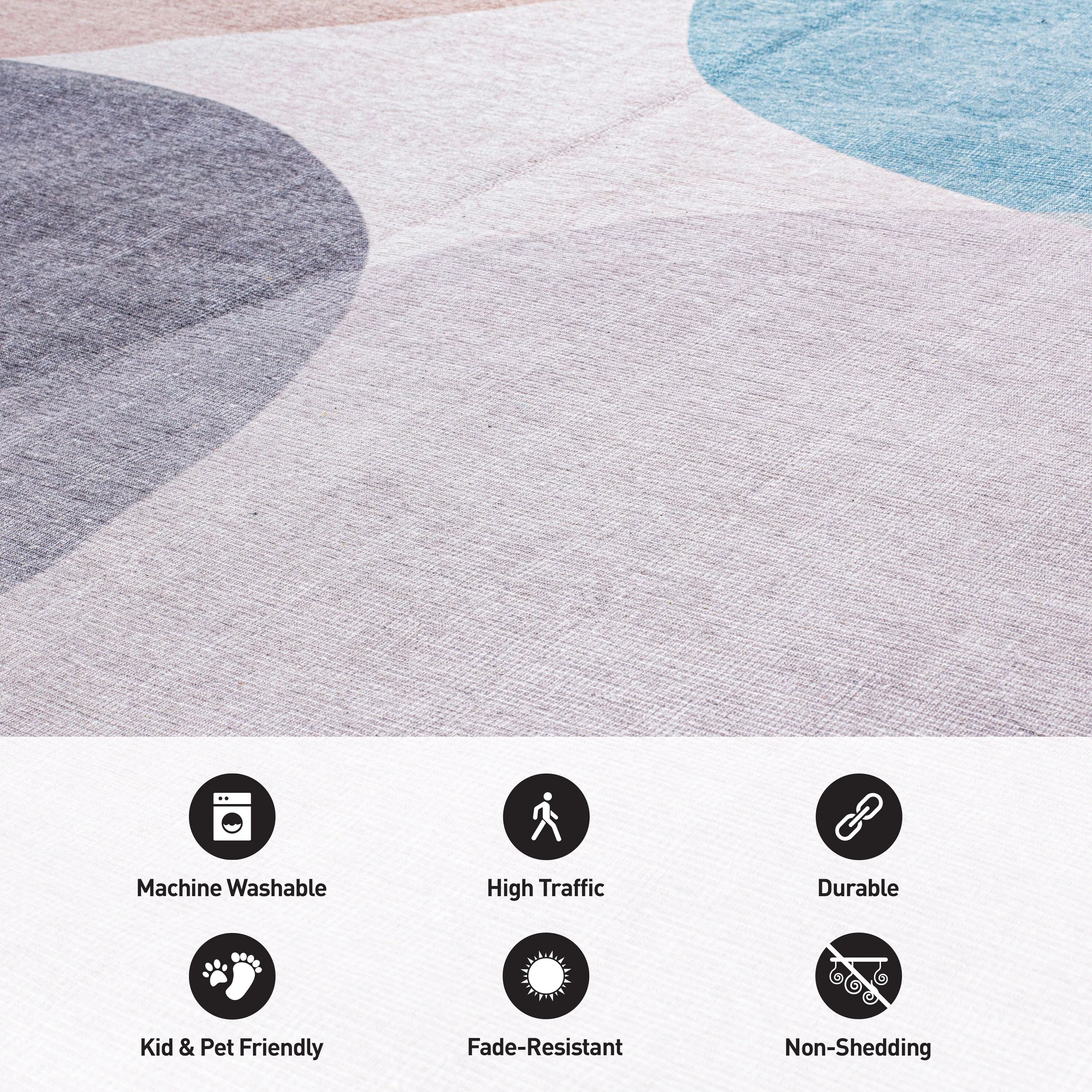 Contemporary Geometric Machine Washable Area Rug