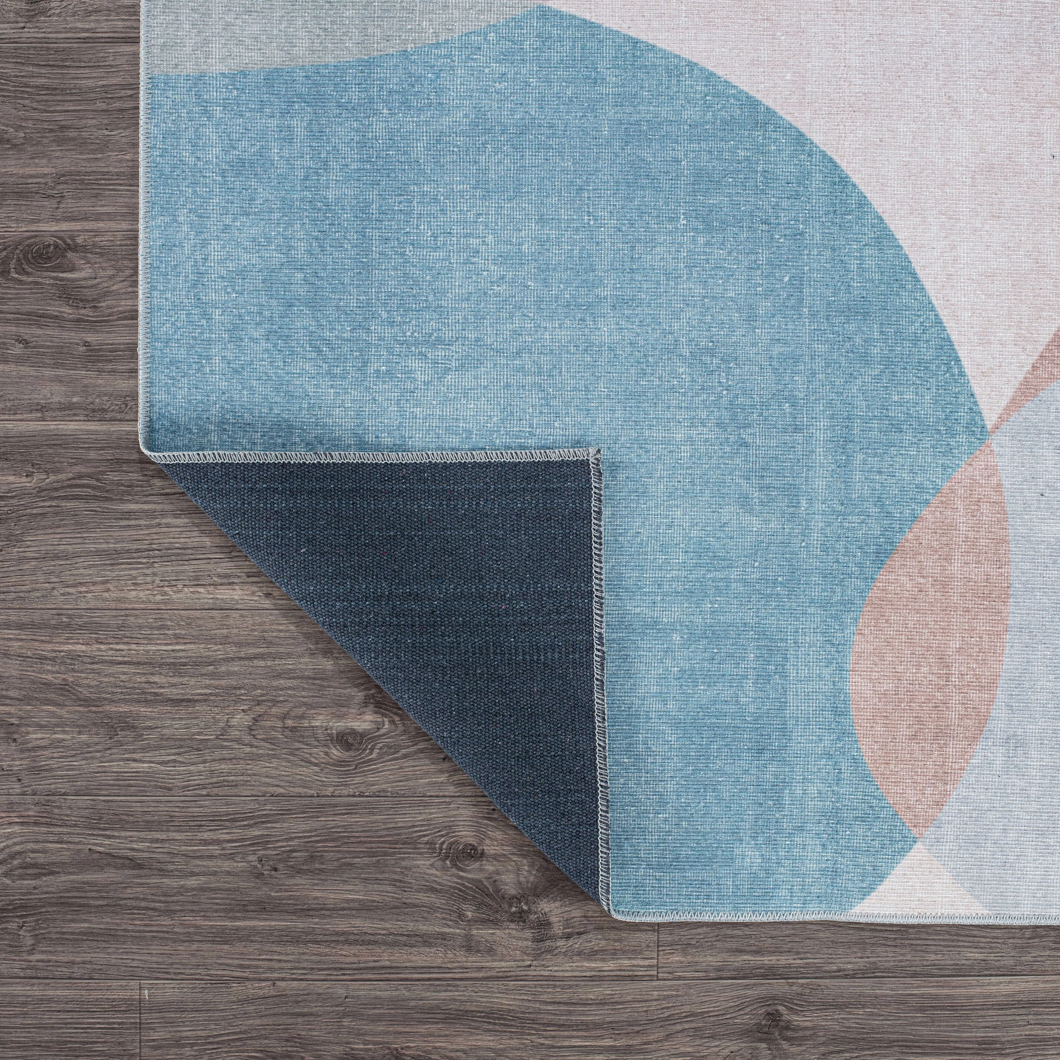 Contemporary Geometric Machine Washable Area Rug