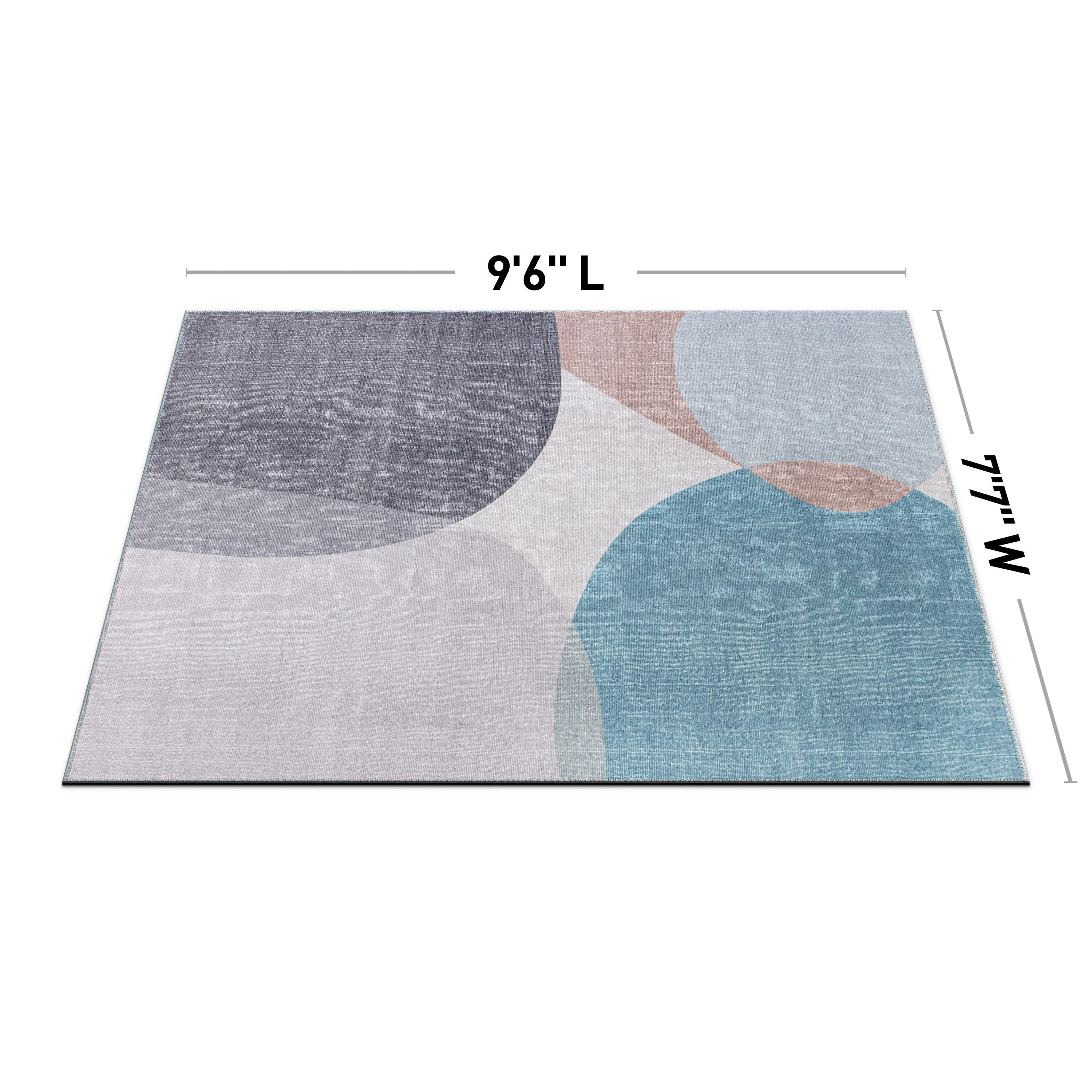 Contemporary Geometric Machine Washable Area Rug
