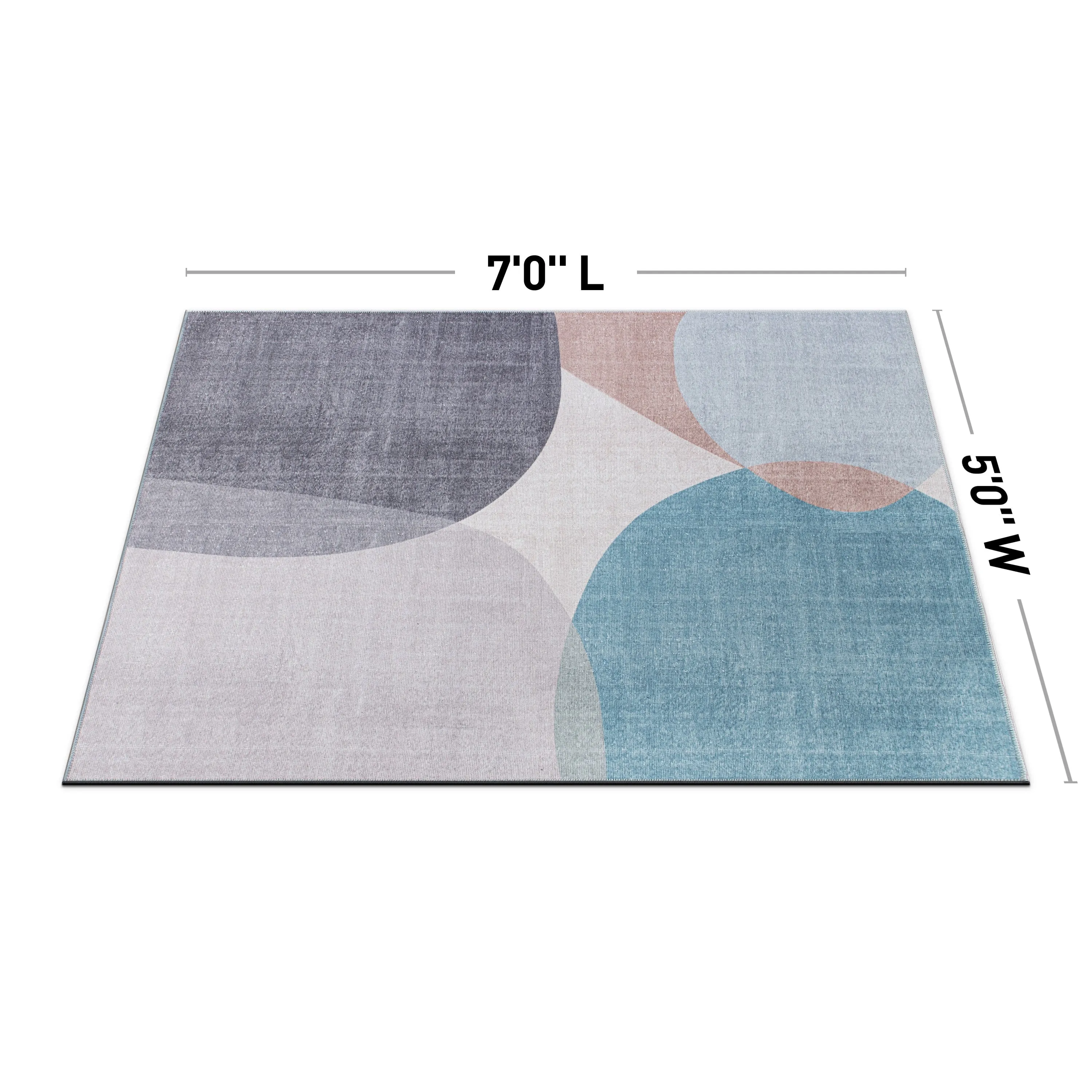 Contemporary Geometric Machine Washable Area Rug