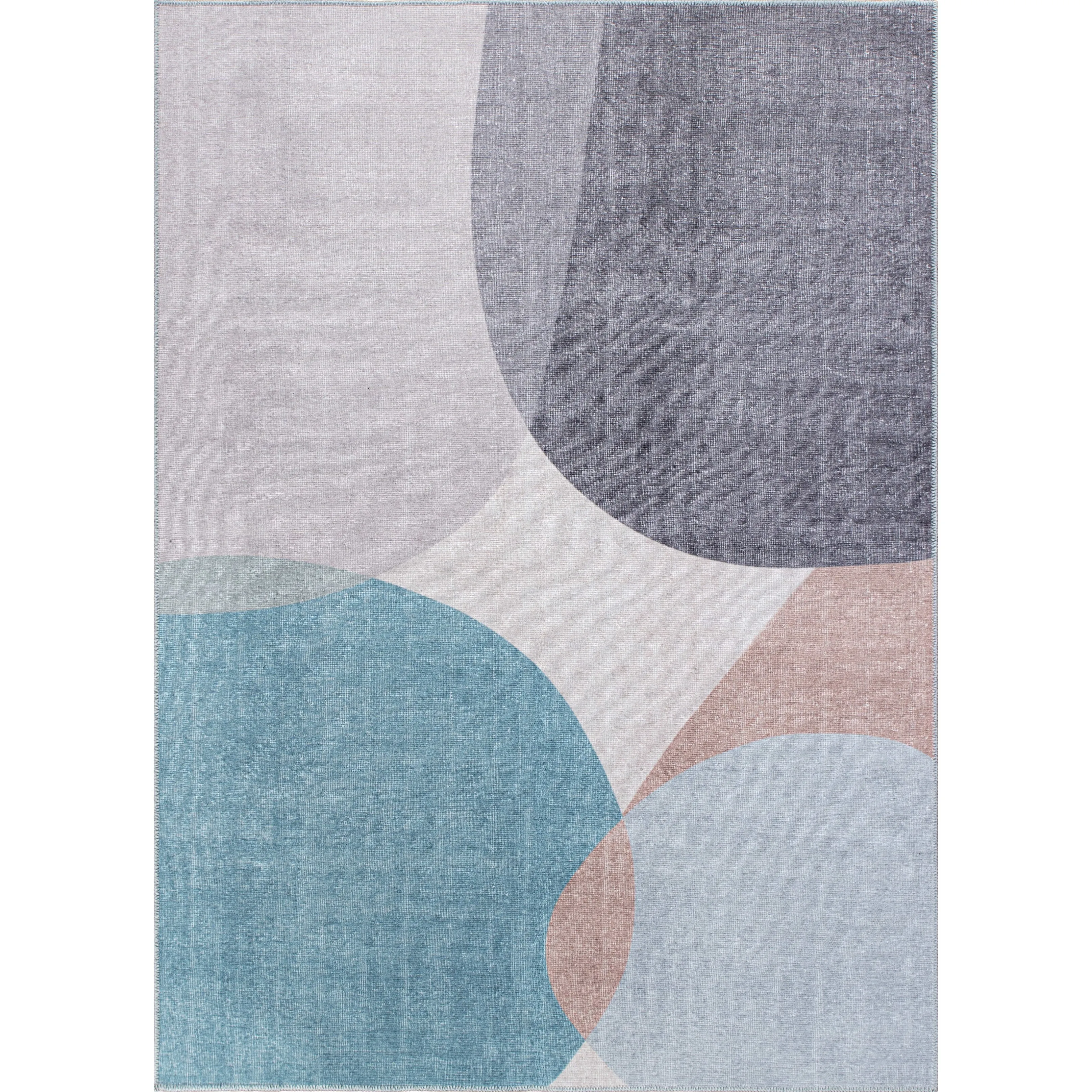 Contemporary Geometric Machine Washable Area Rug