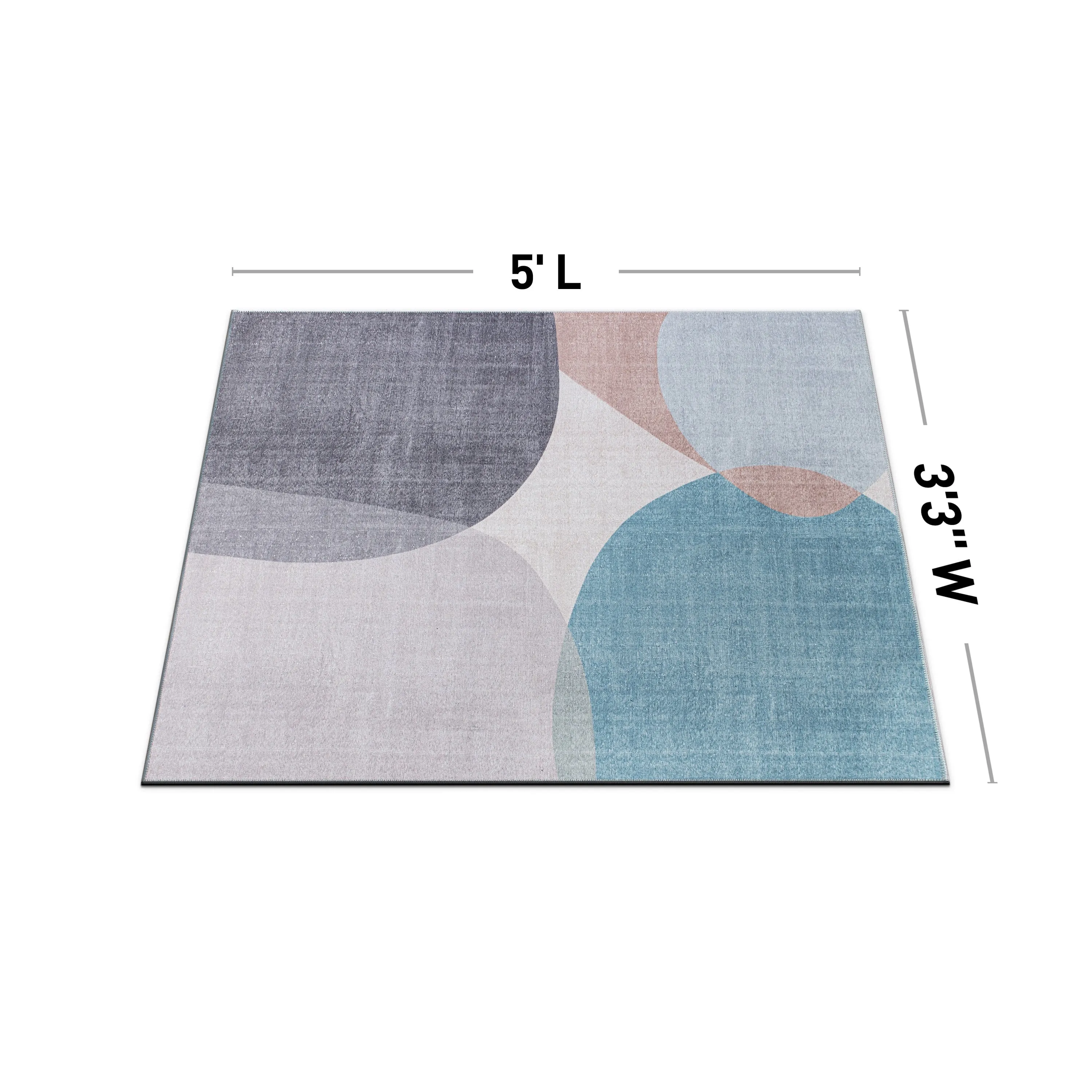 Contemporary Geometric Machine Washable Area Rug