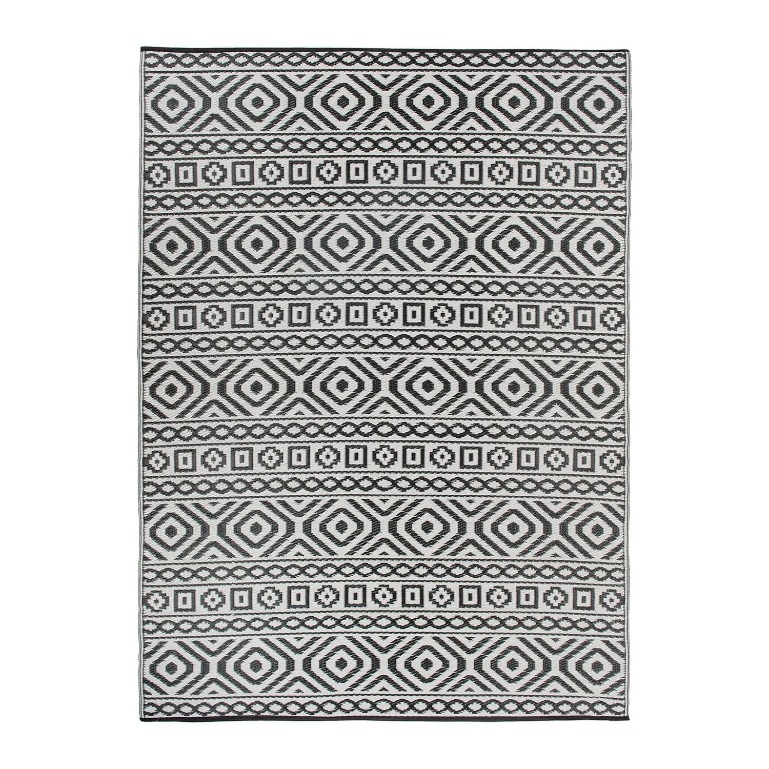 Contemporary Geometric Reversible Plastic Outdoor Rugs