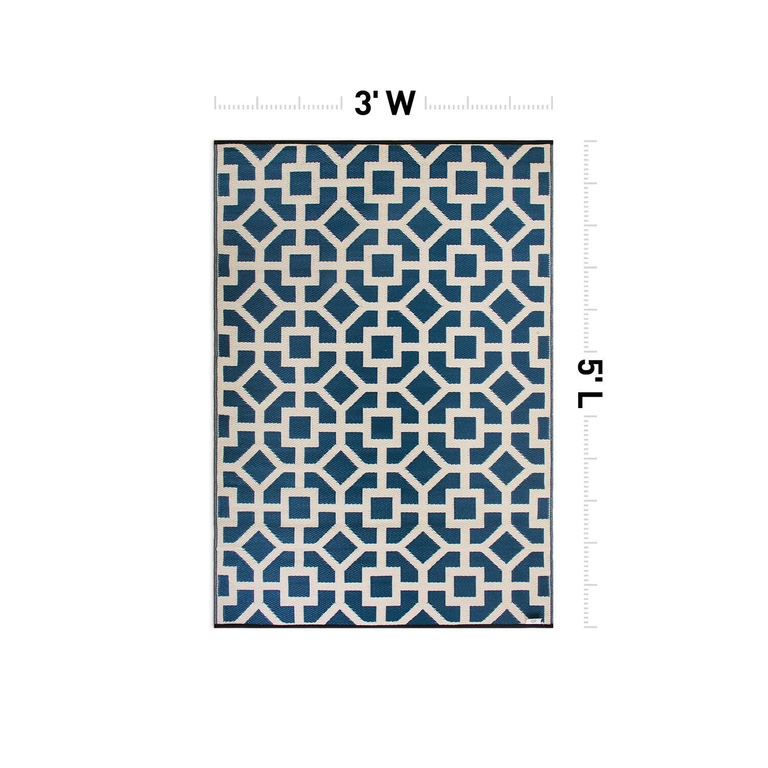 Contemporary Geometric Reversible Plastic Outdoor Rugs