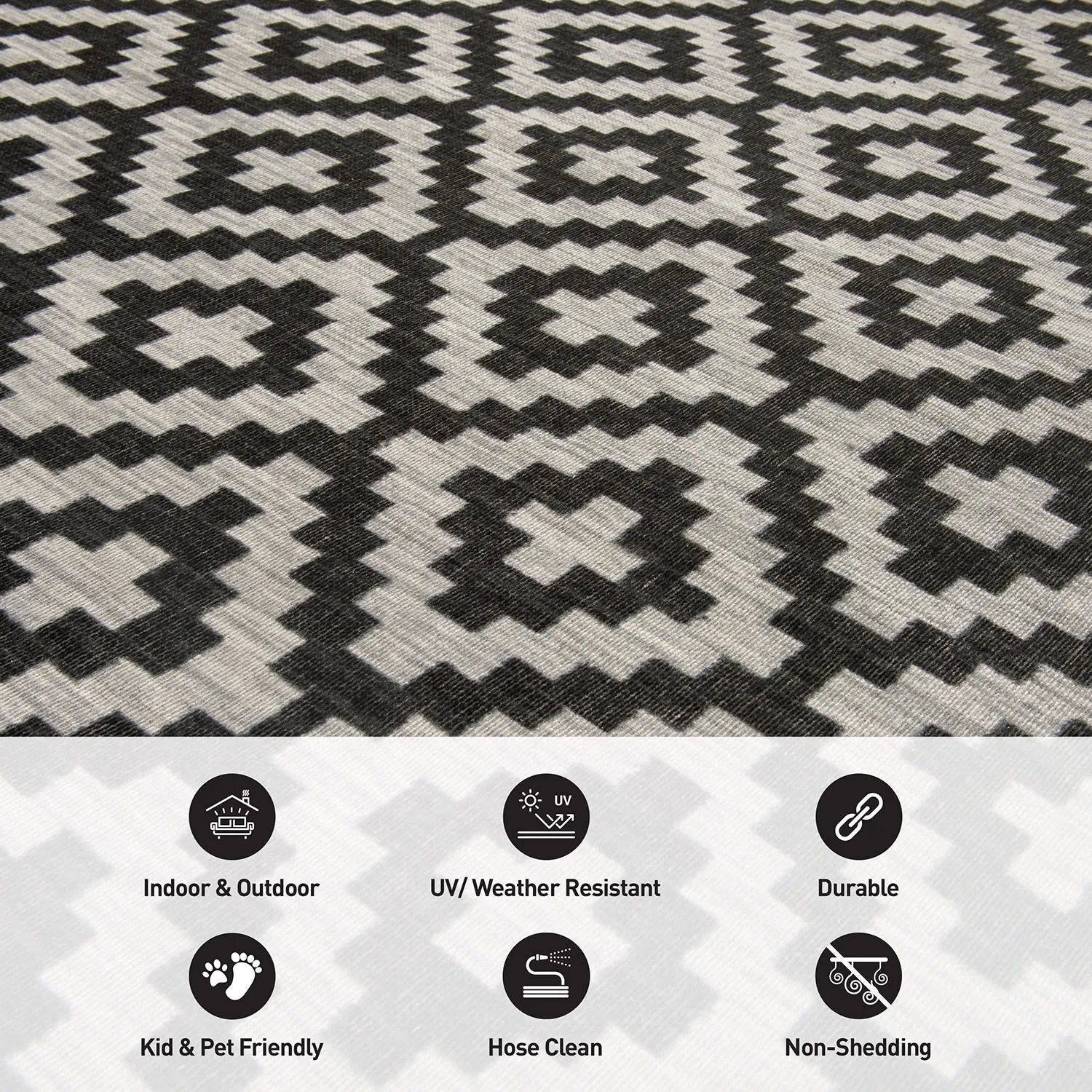 Contemporary Geometric Trellis Indoor/Outdoor Area Rug