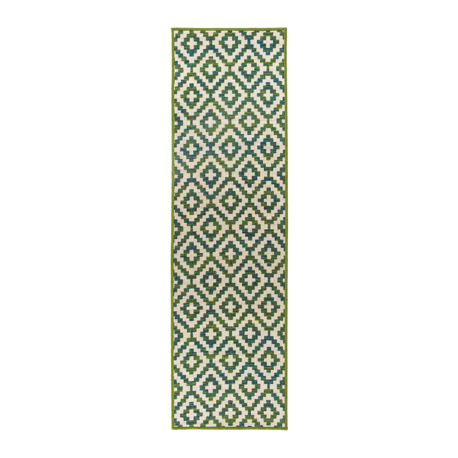 Contemporary Geometric Trellis Indoor/Outdoor Area Rug