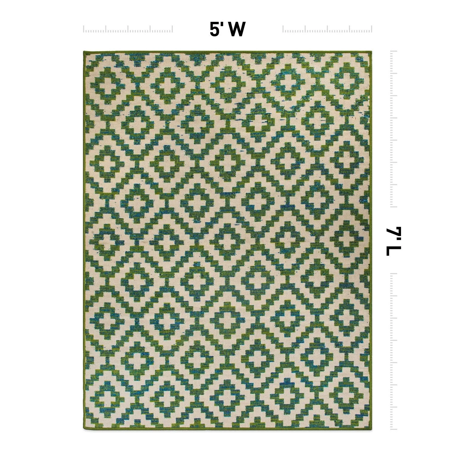Contemporary Geometric Trellis Indoor/Outdoor Area Rug
