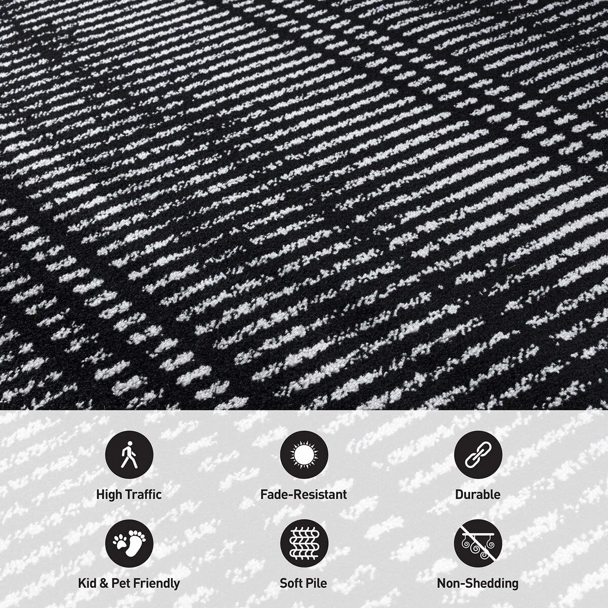 Contemporary Minimalistic Stripe LInes Area Rug