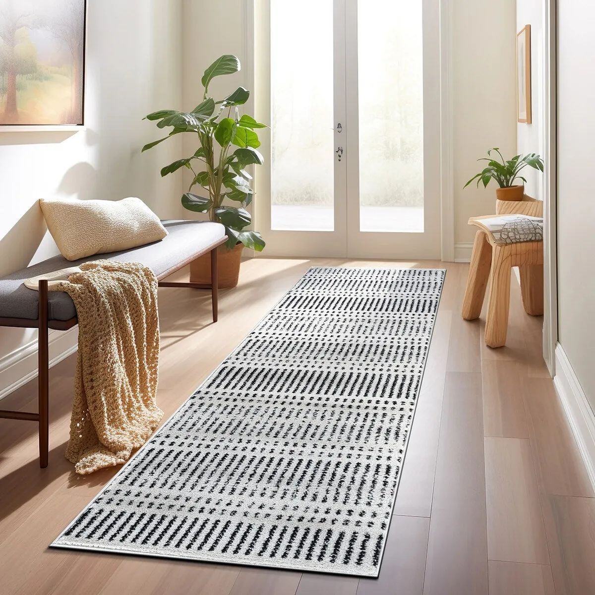 Contemporary Minimalistic Stripe LInes Area Rug