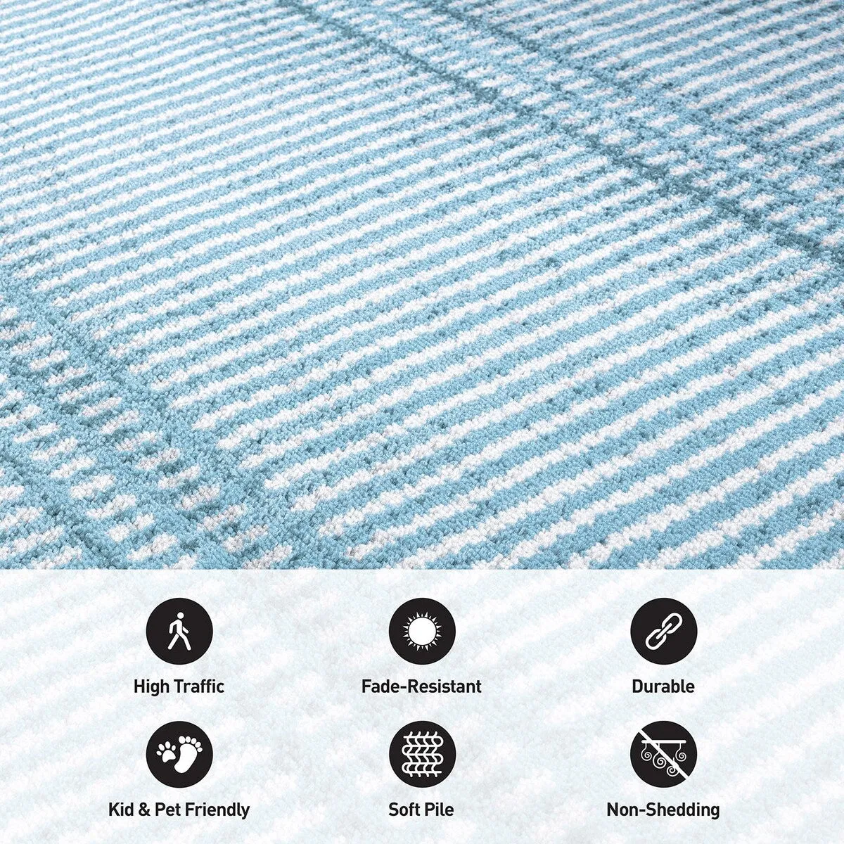 Contemporary Minimalistic Stripe LInes Area Rug