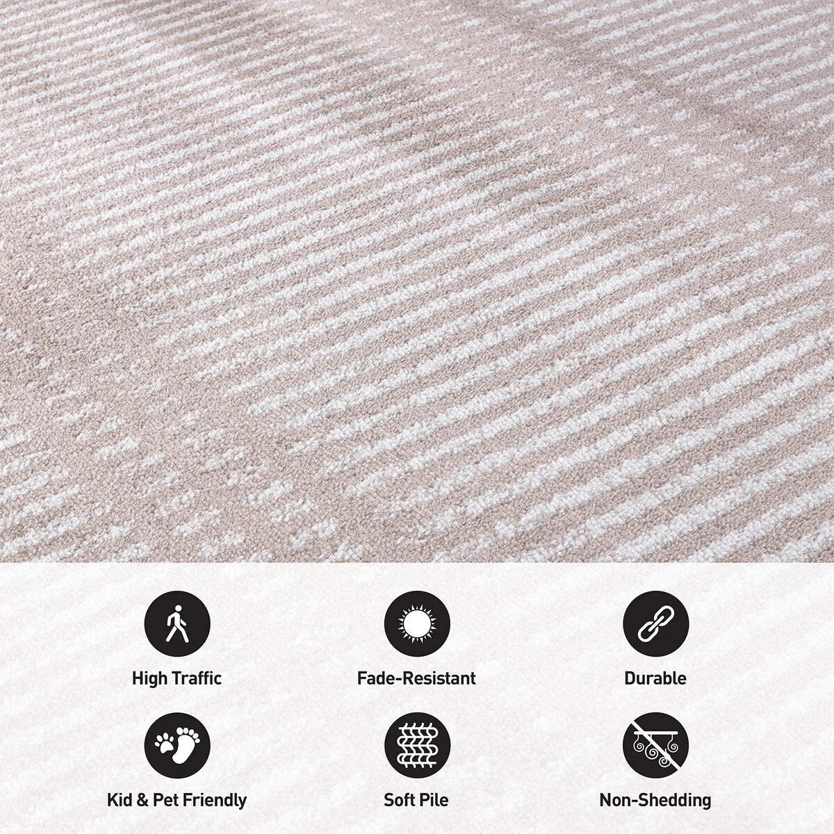 Contemporary Minimalistic Stripe LInes Area Rug