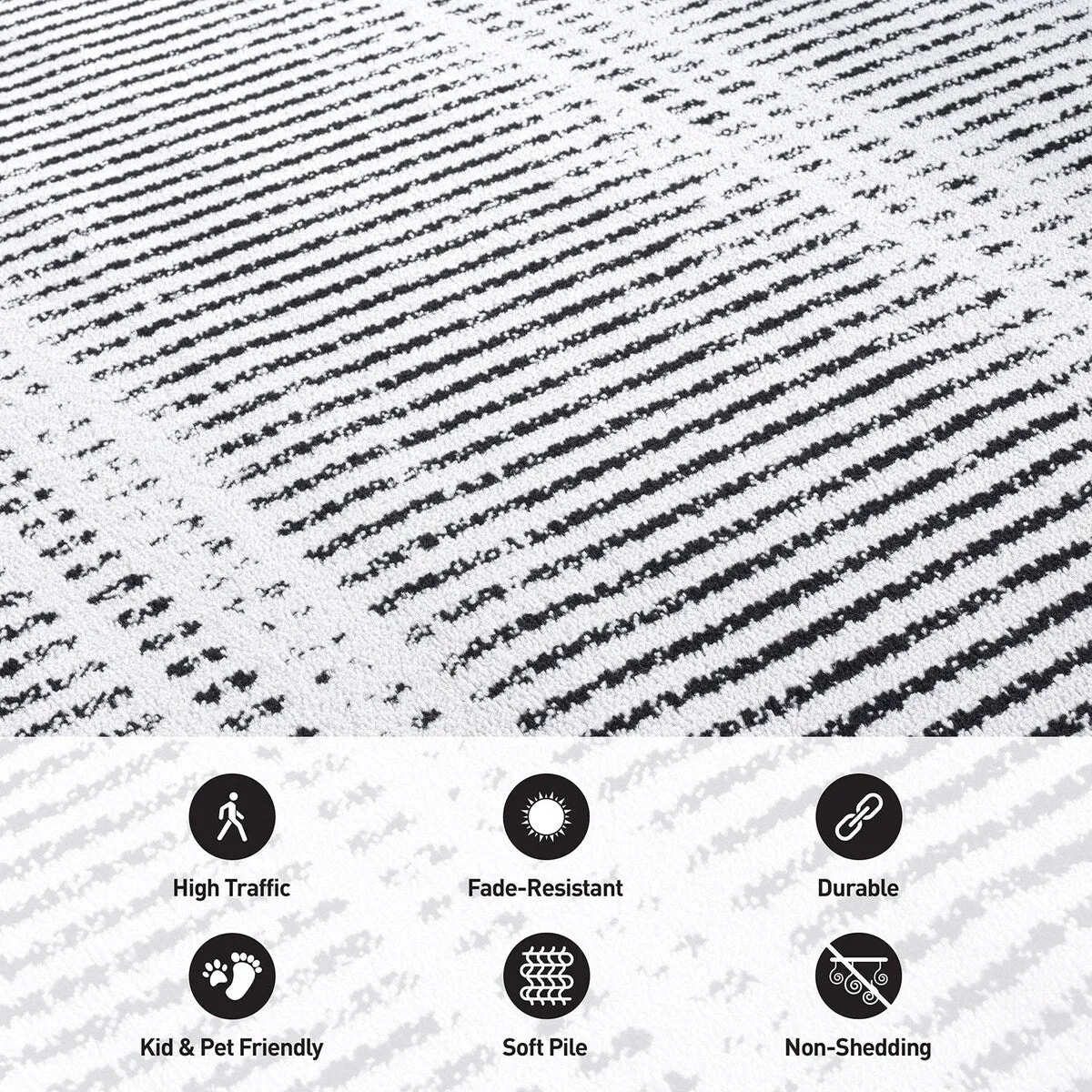 Contemporary Minimalistic Stripe LInes Area Rug