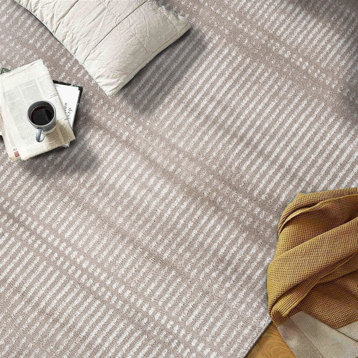 Contemporary Minimalistic Stripe LInes Area Rug