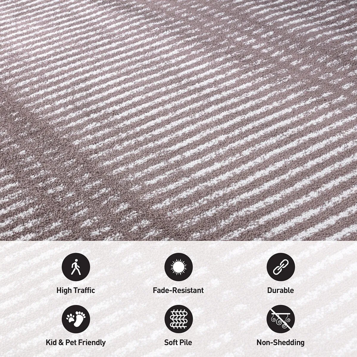 Contemporary Minimalistic Stripe LInes Area Rug