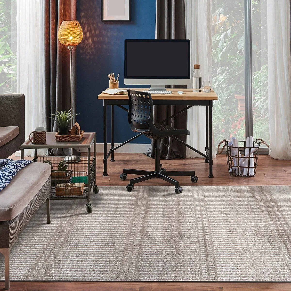 Contemporary Minimalistic Stripe LInes Area Rug
