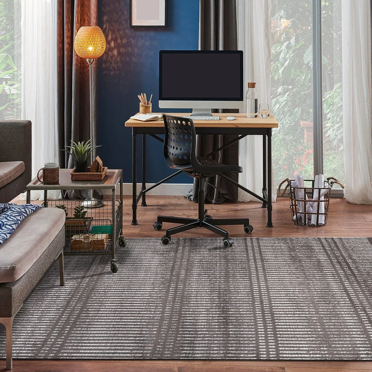 Contemporary Minimalistic Stripe LInes Area Rug