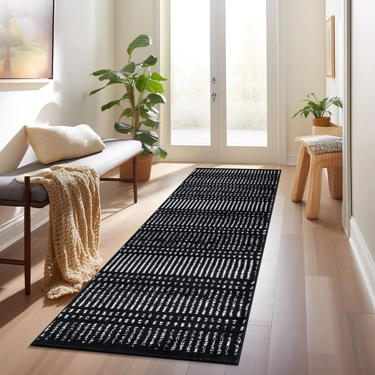 Contemporary Minimalistic Stripe LInes Area Rug