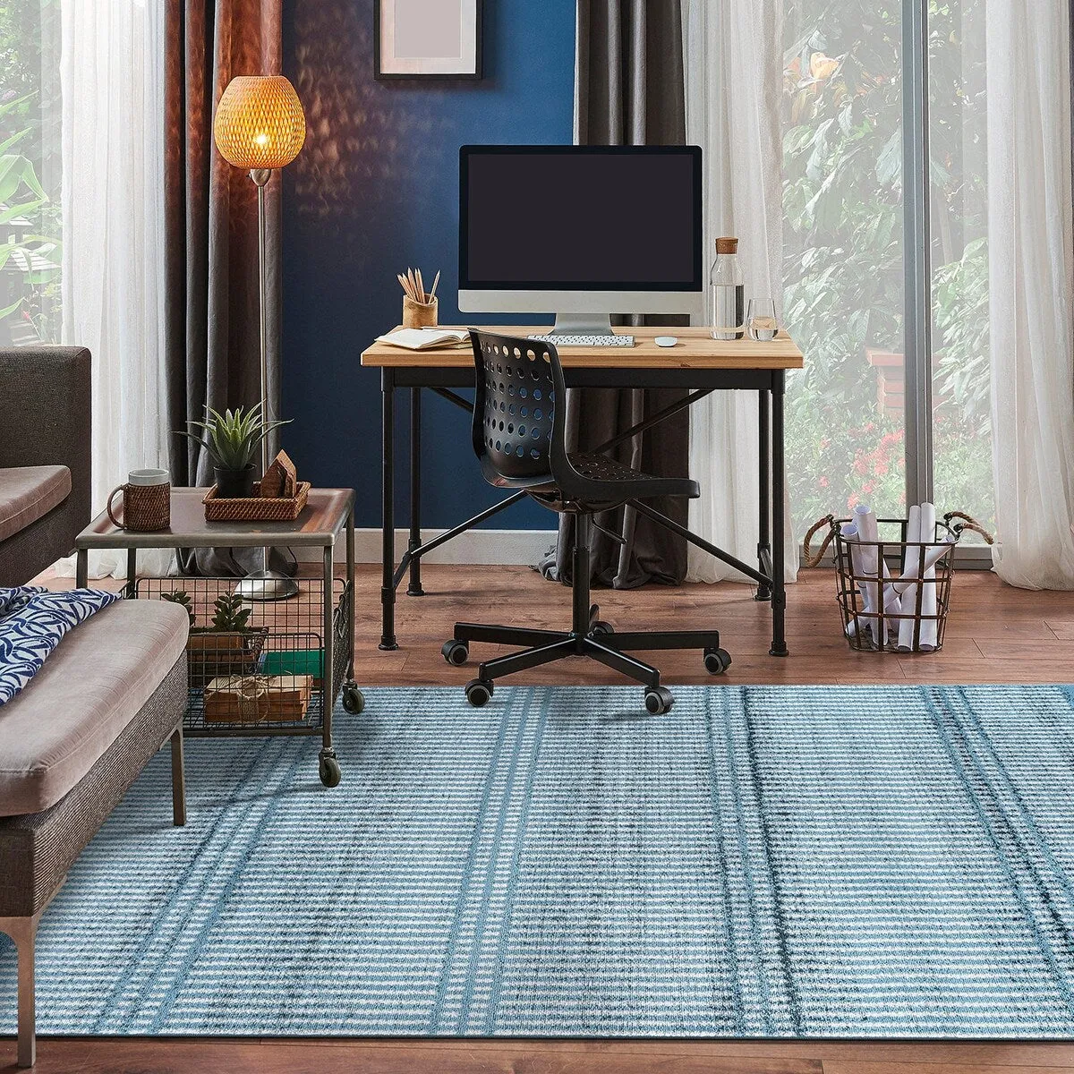 Contemporary Minimalistic Stripe LInes Area Rug