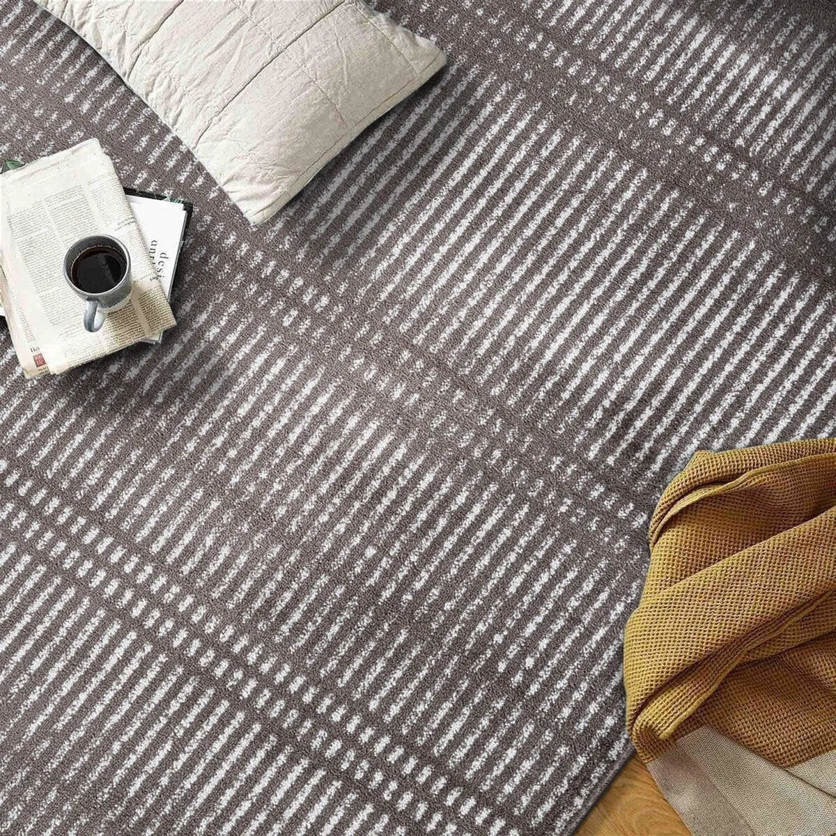 Contemporary Minimalistic Stripe LInes Area Rug