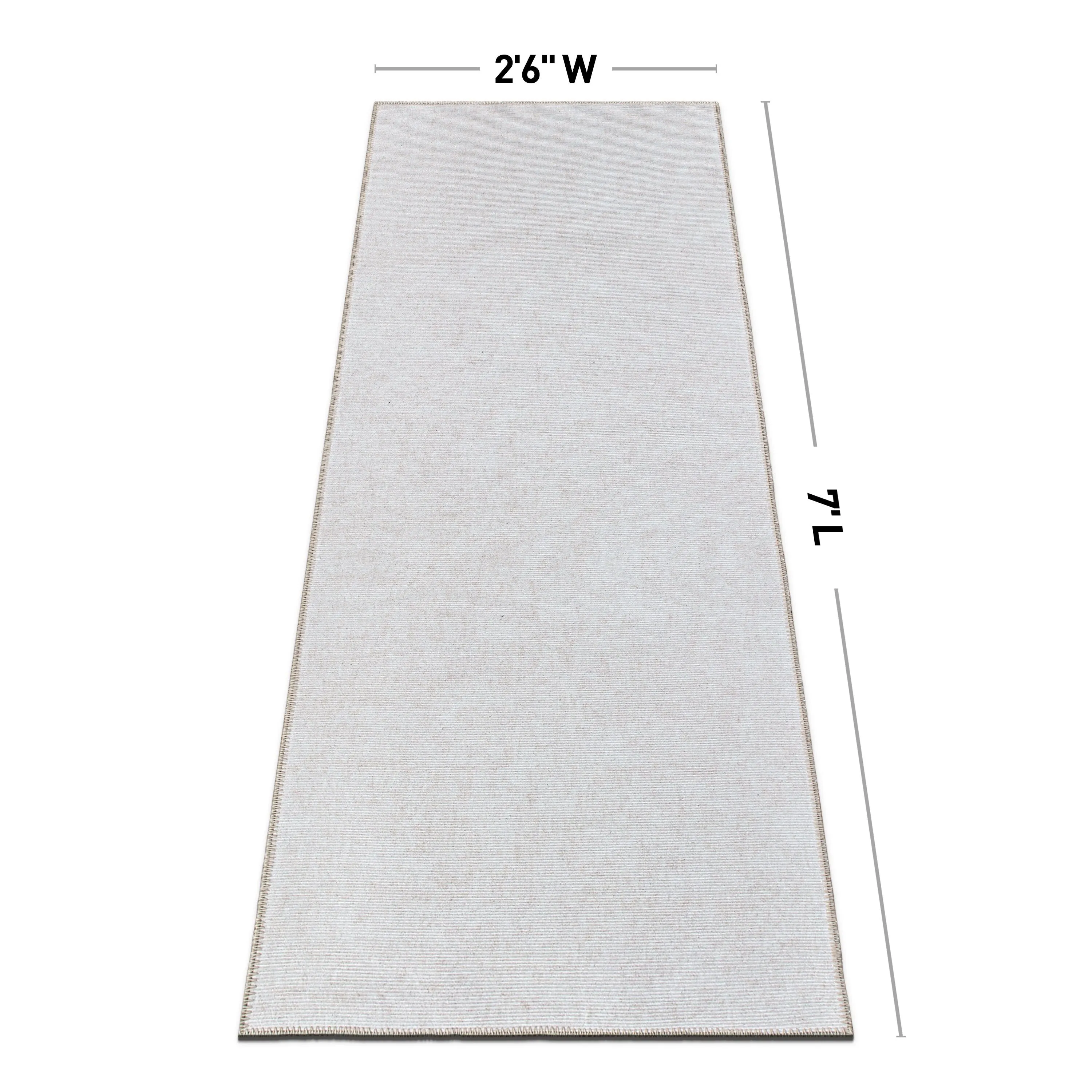 Contemporary Solid Machine Washable Area Rug