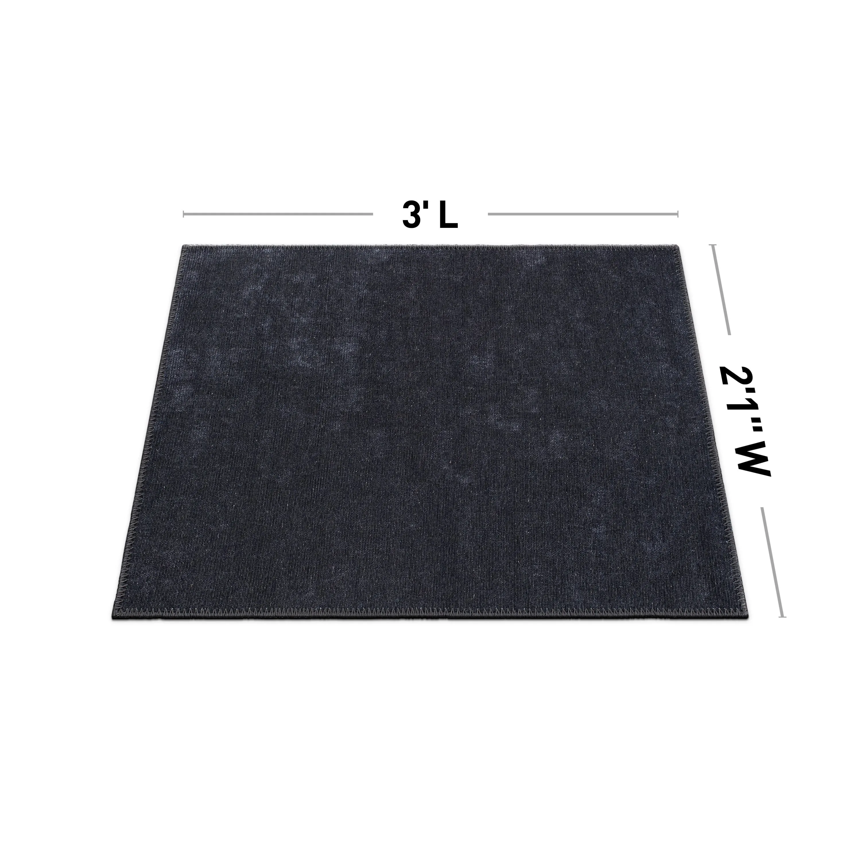 Contemporary Solid Machine Washable Area Rug