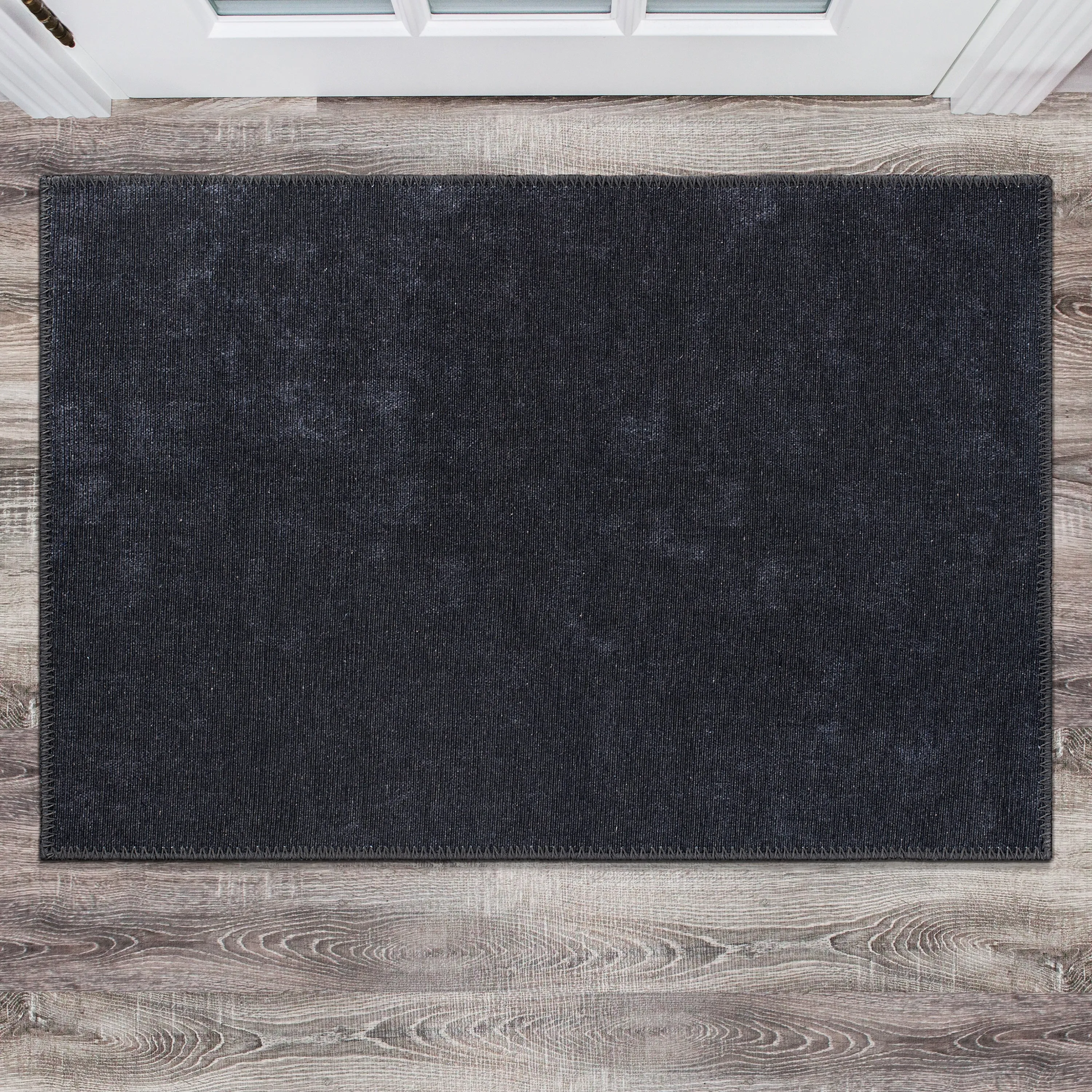 Contemporary Solid Machine Washable Area Rug